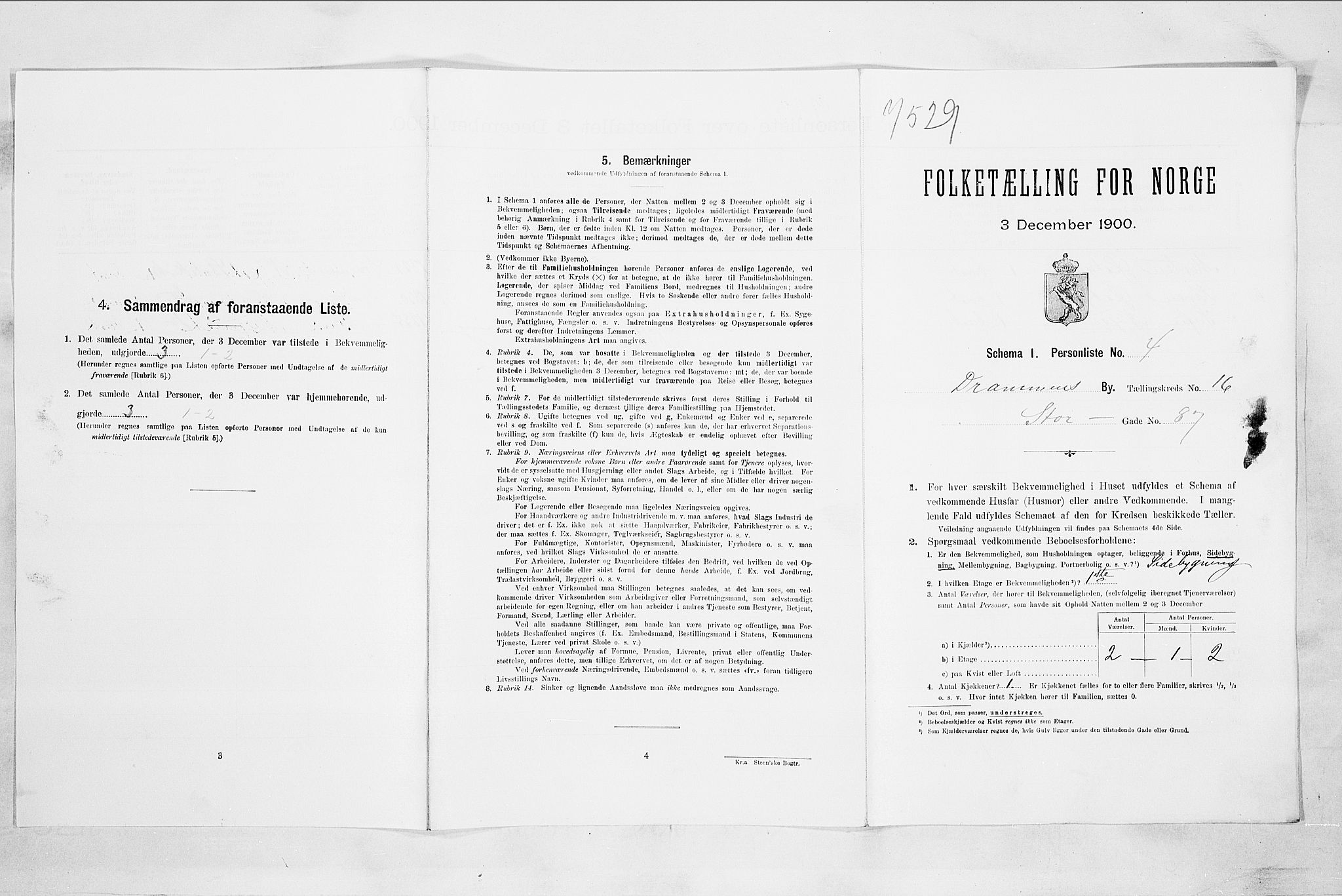 RA, Folketelling 1900 for 0602 Drammen kjøpstad, 1900, s. 3019