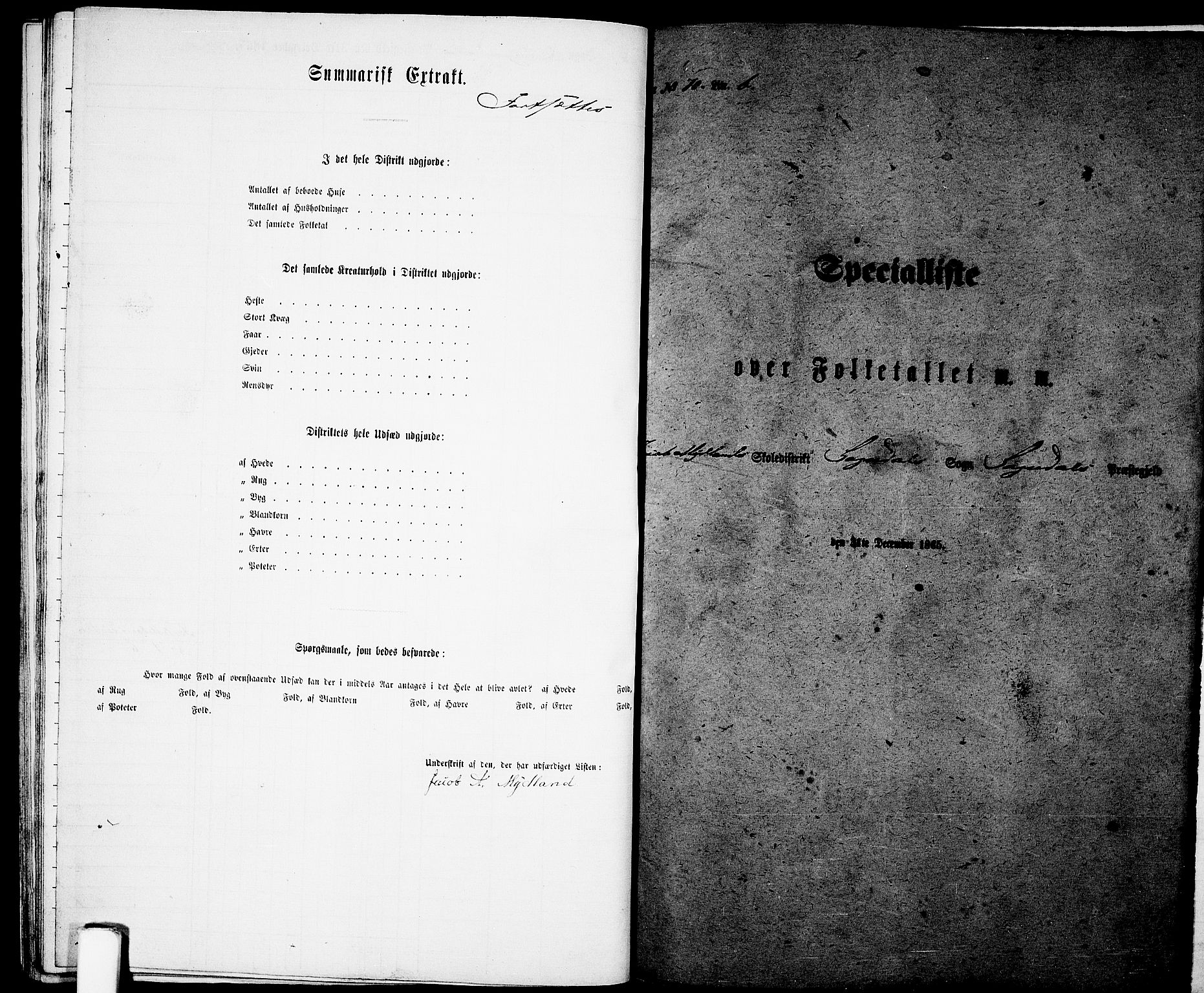 RA, Folketelling 1865 for 1111P Sokndal prestegjeld, 1865, s. 92