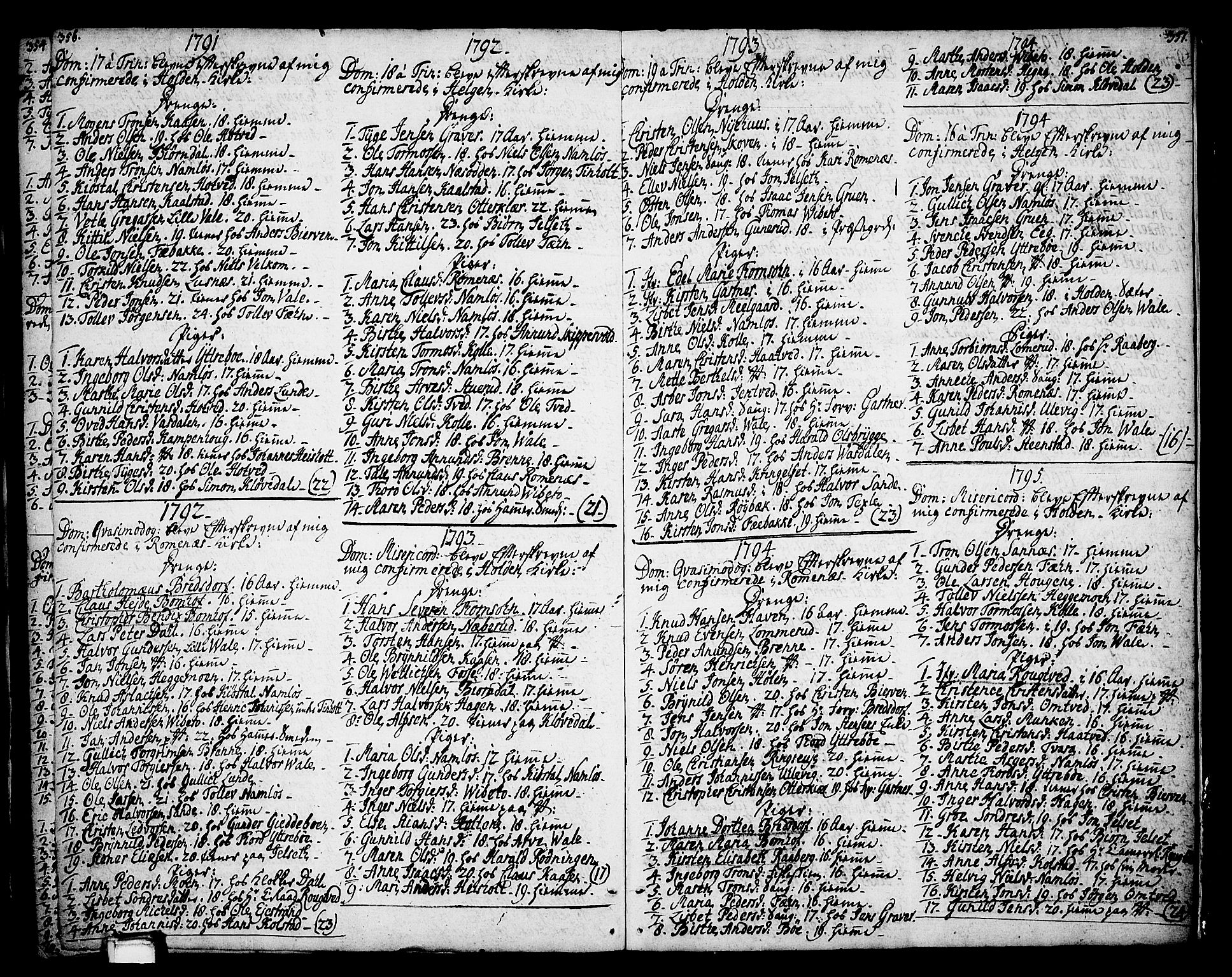 Holla kirkebøker, SAKO/A-272/F/Fa/L0002: Ministerialbok nr. 2, 1779-1814, s. 356-357