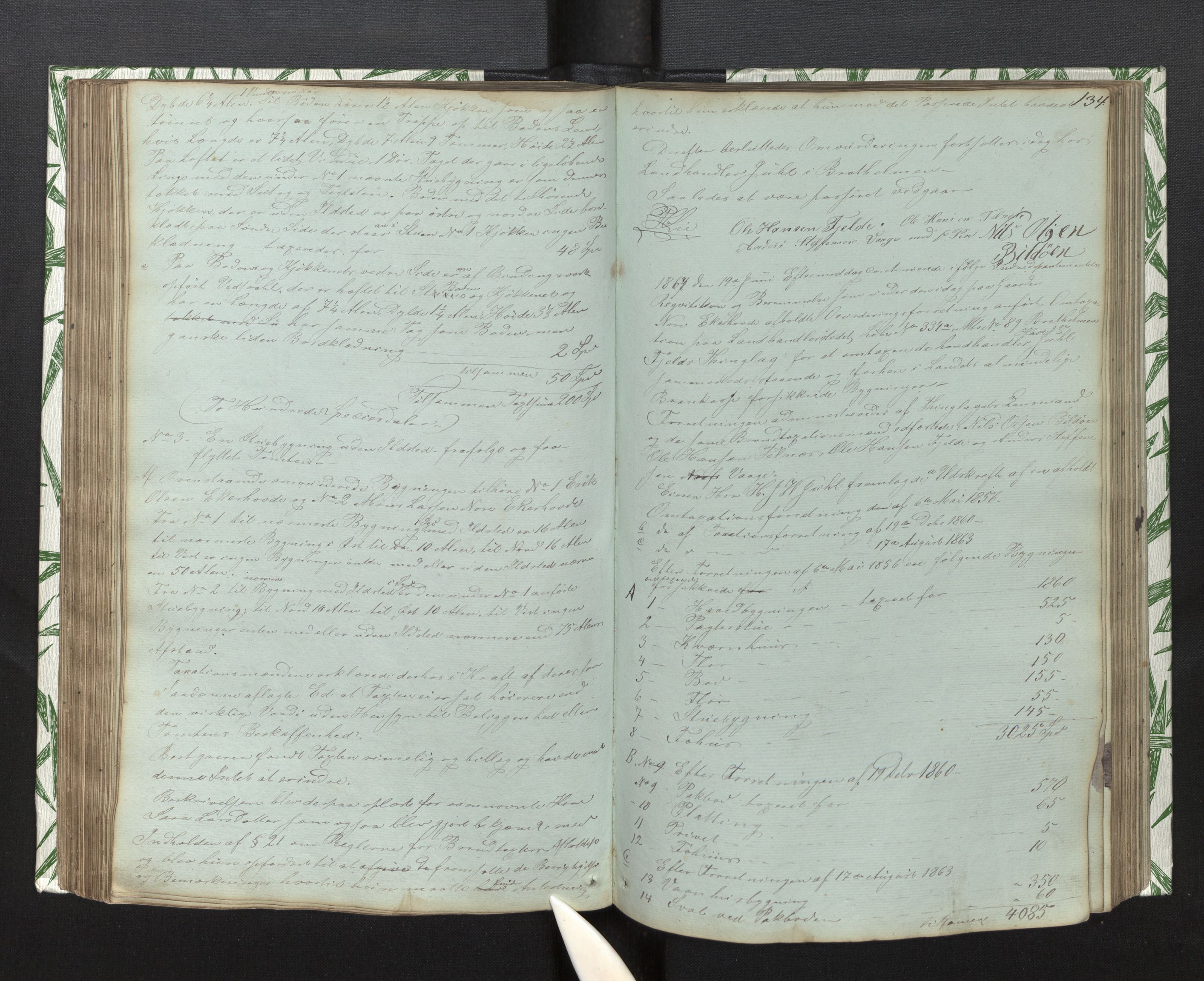 Lensmannen i Fjell, AV/SAB-A-32301/0012/L0001: Branntakstprotokoll, 1846-1877, s. 133b-134a