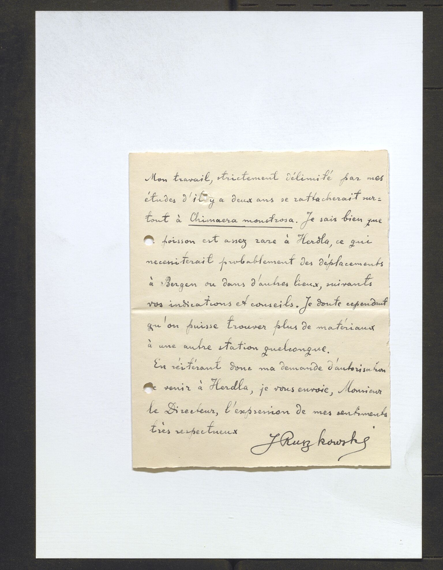 Bergens Museum, AV/SAB-A-17301/13/D/L0002: Korrespondanse , 1928-1940, s. 233