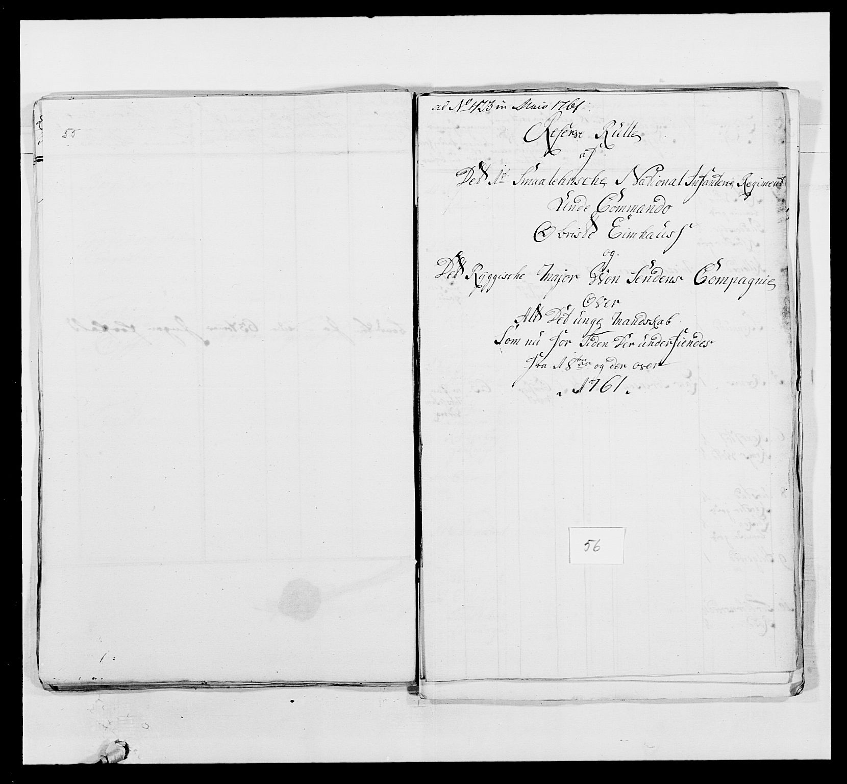 Kommanderende general (KG I) med Det norske krigsdirektorium, AV/RA-EA-5419/E/Ea/L0495: 1. Smålenske regiment, 1732-1763, s. 724