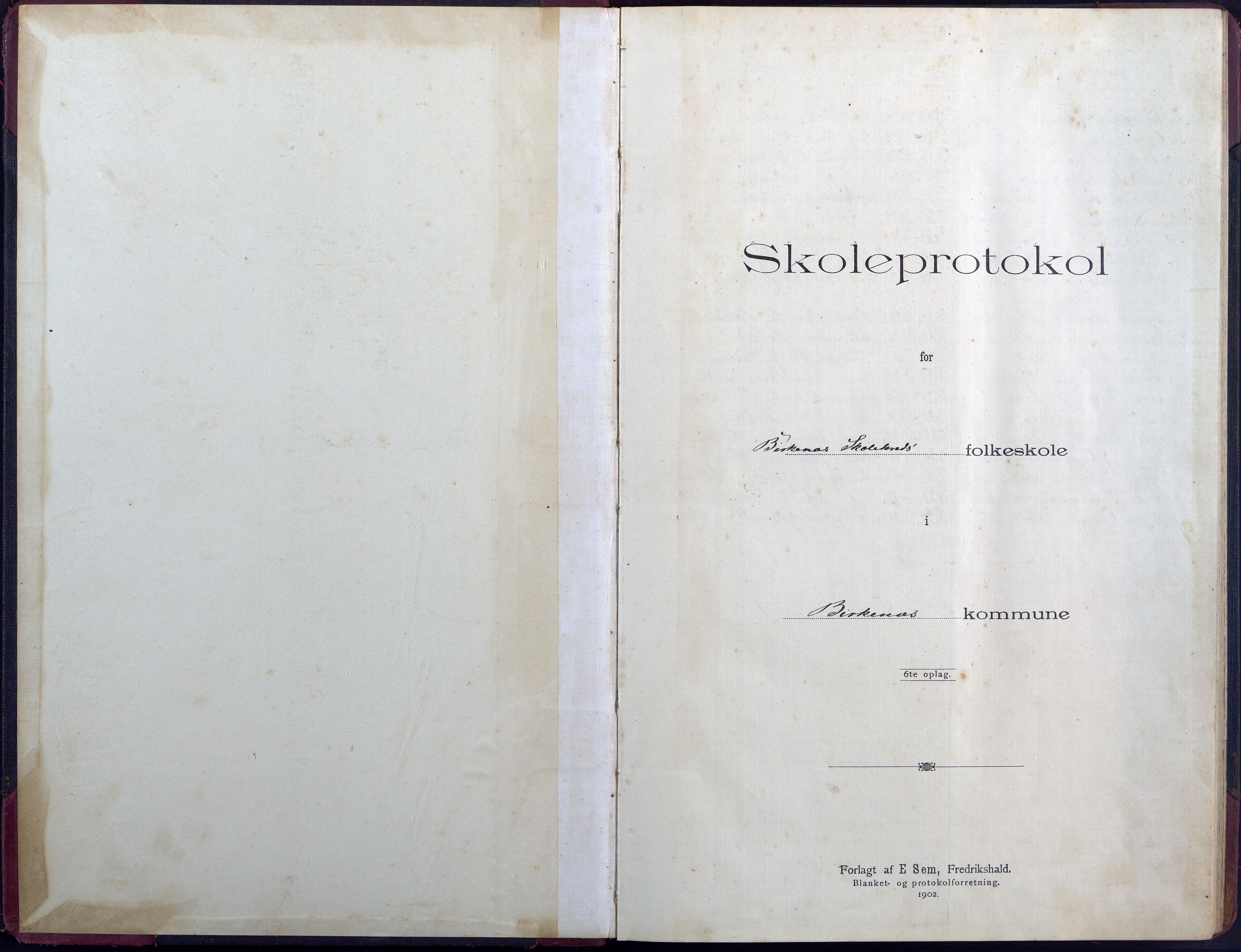 Birkenes kommune, Birkenes krets/Birkeland folkeskole frem til 1991, AAKS/KA0928-550a_91/F02/L0006: Skoleprotokoll, 1901-1915