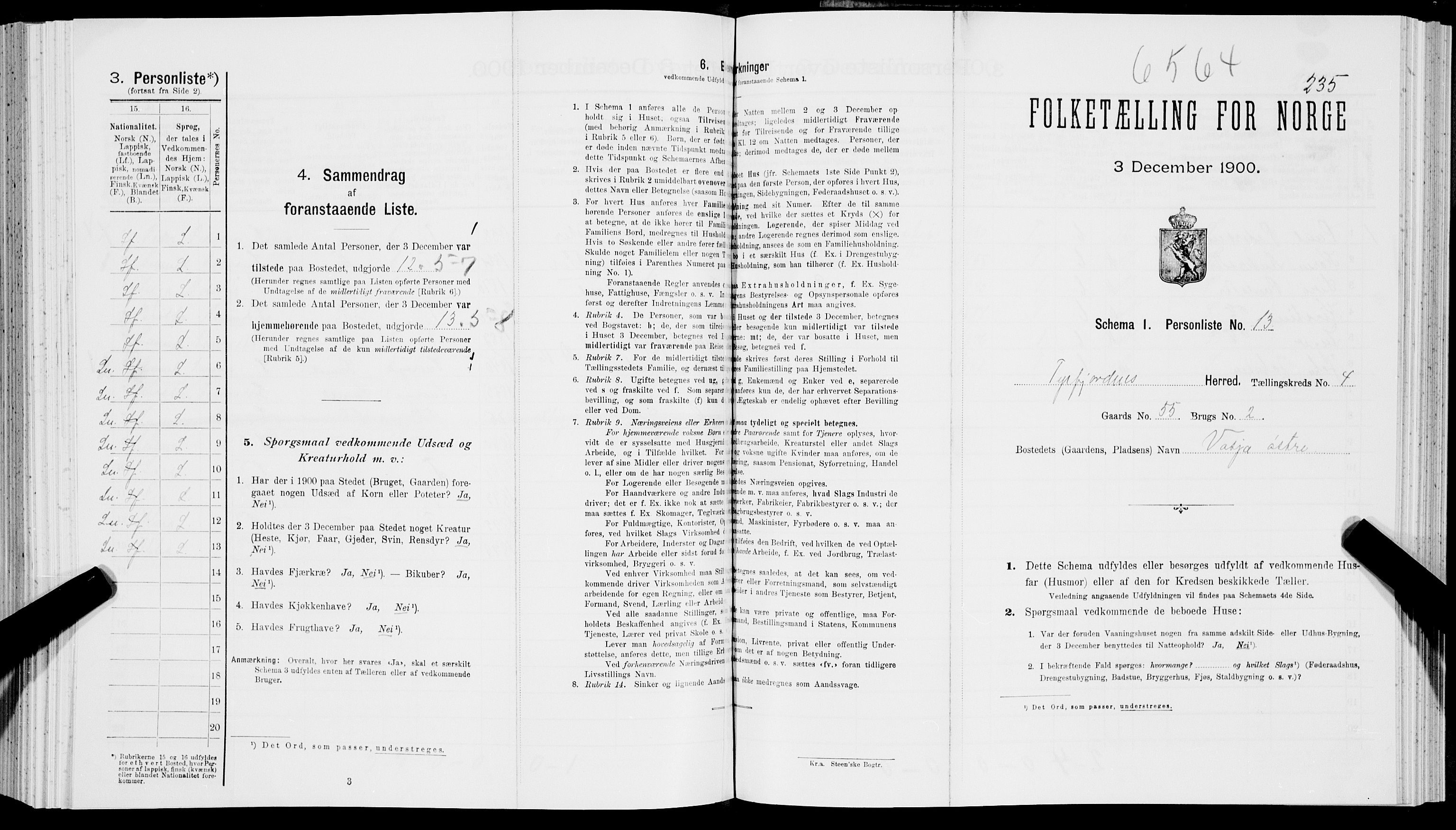 SAT, Folketelling 1900 for 1850 Tysfjord herred, 1900, s. 531