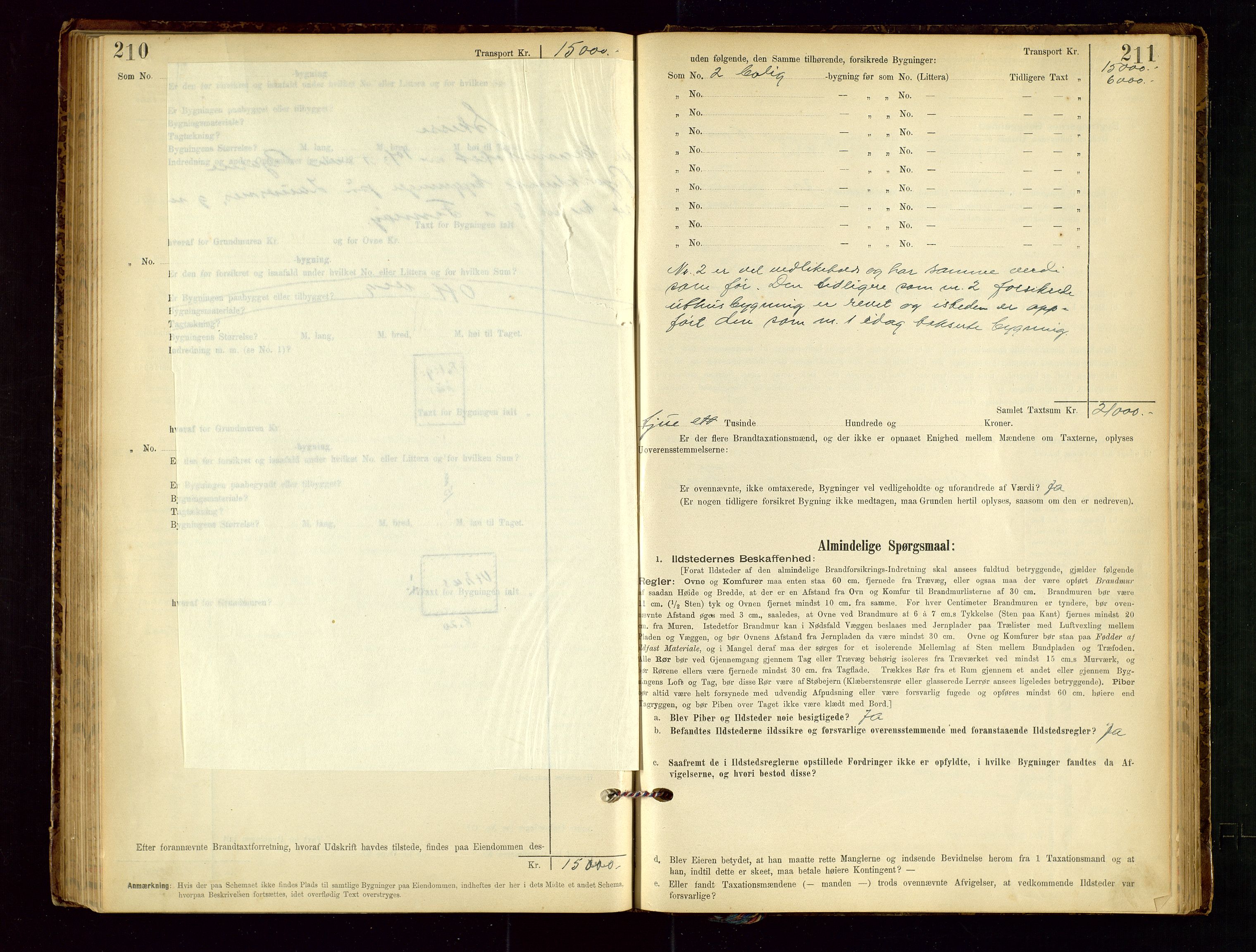 Finnøy lensmannskontor, AV/SAST-A-100442/Goa/L0003: Branntakstprotokoll - skjemaprotokoll, 1896-1954, s. 210-211