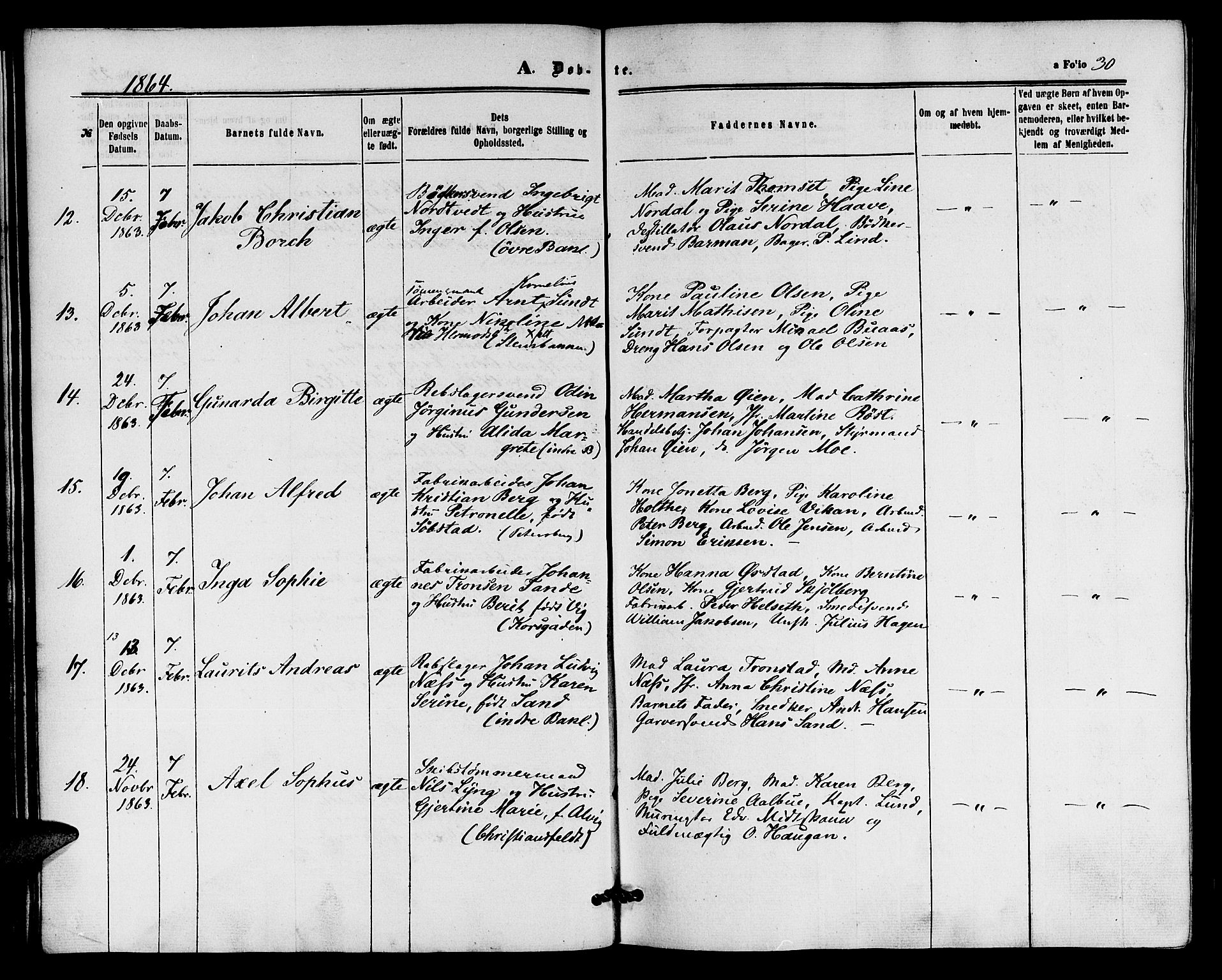 Ministerialprotokoller, klokkerbøker og fødselsregistre - Sør-Trøndelag, SAT/A-1456/604/L0185: Ministerialbok nr. 604A06, 1861-1865, s. 30