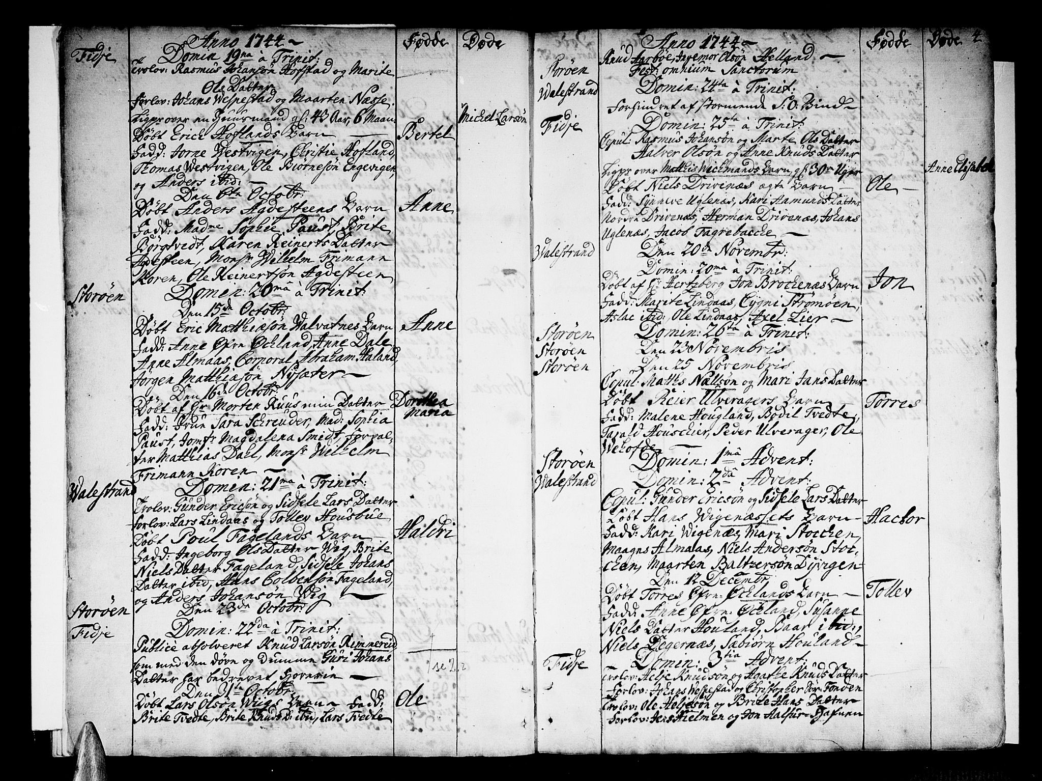 Stord sokneprestembete, SAB/A-78201/H/Haa: Ministerialbok nr. A 2, 1744-1777, s. 4