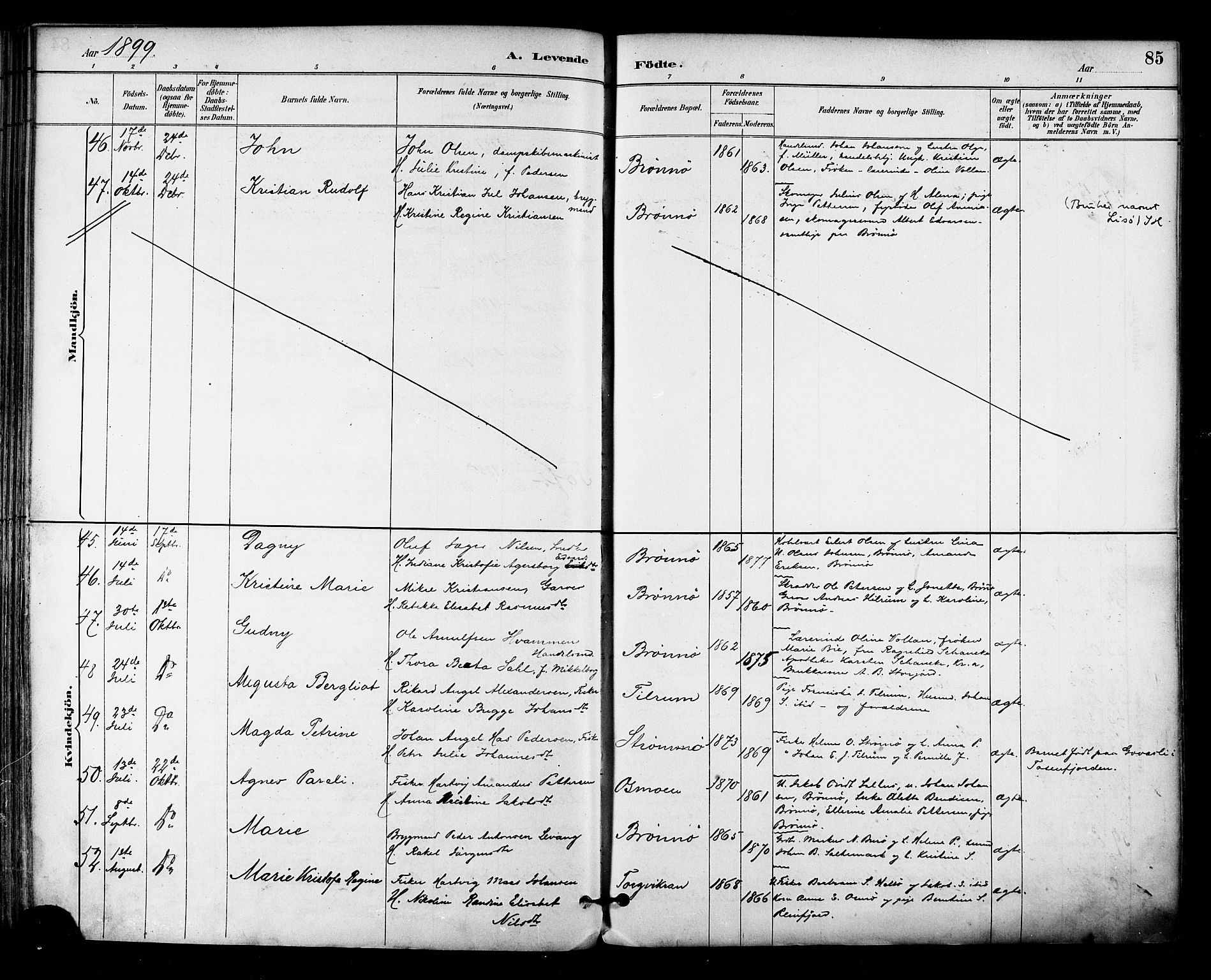 Ministerialprotokoller, klokkerbøker og fødselsregistre - Nordland, AV/SAT-A-1459/813/L0200: Ministerialbok nr. 813A10, 1886-1900, s. 85