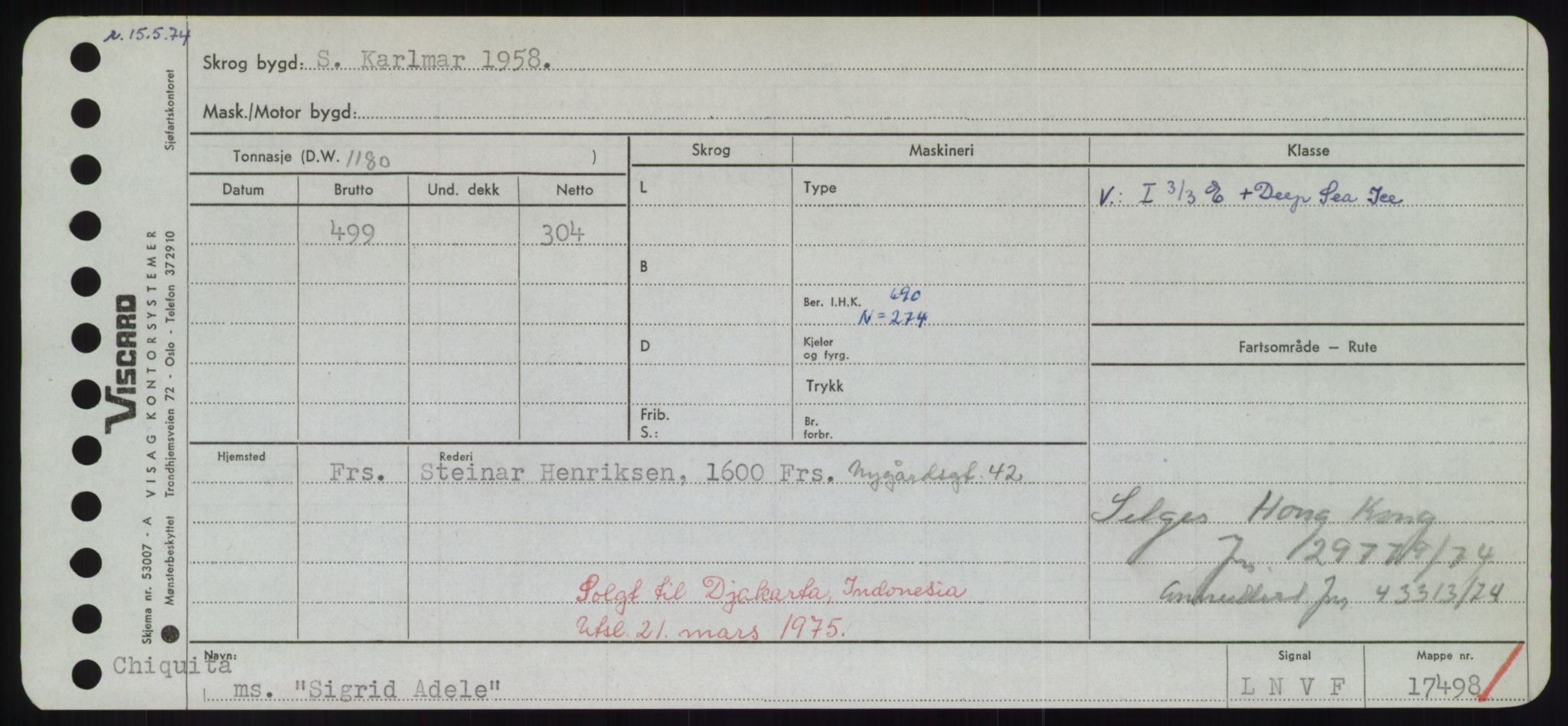 Sjøfartsdirektoratet med forløpere, Skipsmålingen, AV/RA-S-1627/H/Hd/L0033: Fartøy, Sevi-Sjø, s. 95