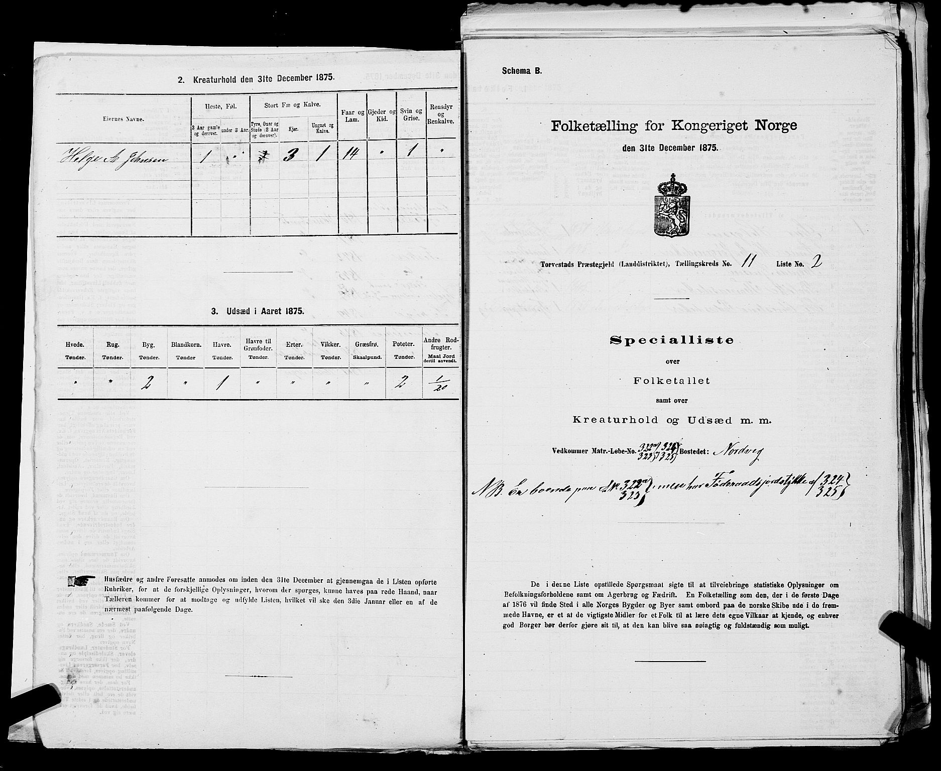 SAST, Folketelling 1875 for 1152L Torvastad prestegjeld, Torvastad sokn, Skåre sokn og Utsira sokn, 1875, s. 1287