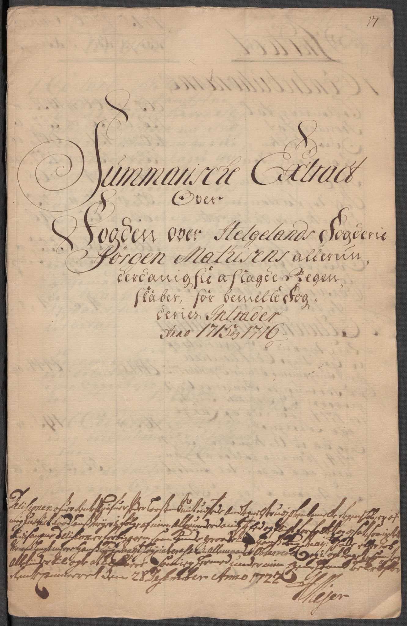 Rentekammeret inntil 1814, Reviderte regnskaper, Fogderegnskap, RA/EA-4092/R65/L4514: Fogderegnskap Helgeland, 1716, s. 26