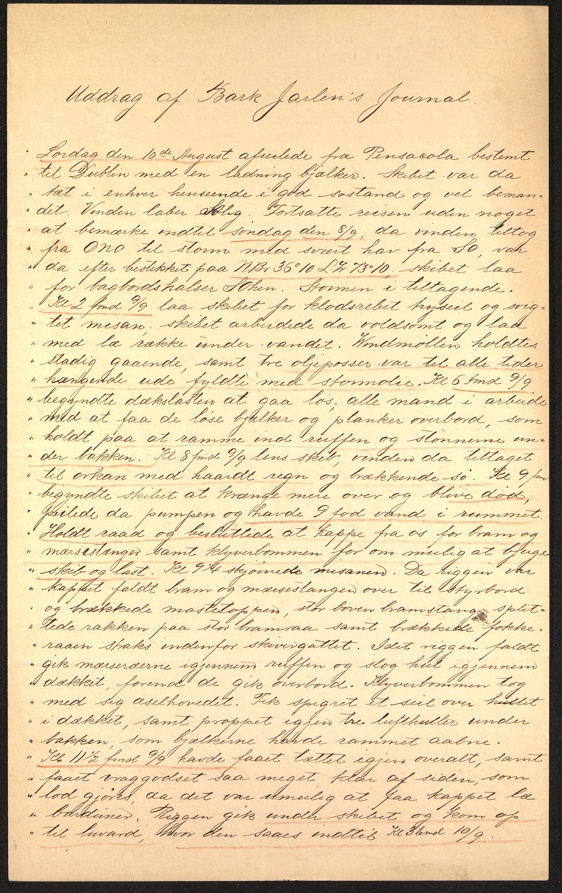 Pa 63 - Østlandske skibsassuranceforening, VEMU/A-1079/G/Ga/L0023/0012: Havaridokumenter / Columbus, Christiane Sophie, Marie, Jarlen, Kong Carl XV, 1889, s. 98