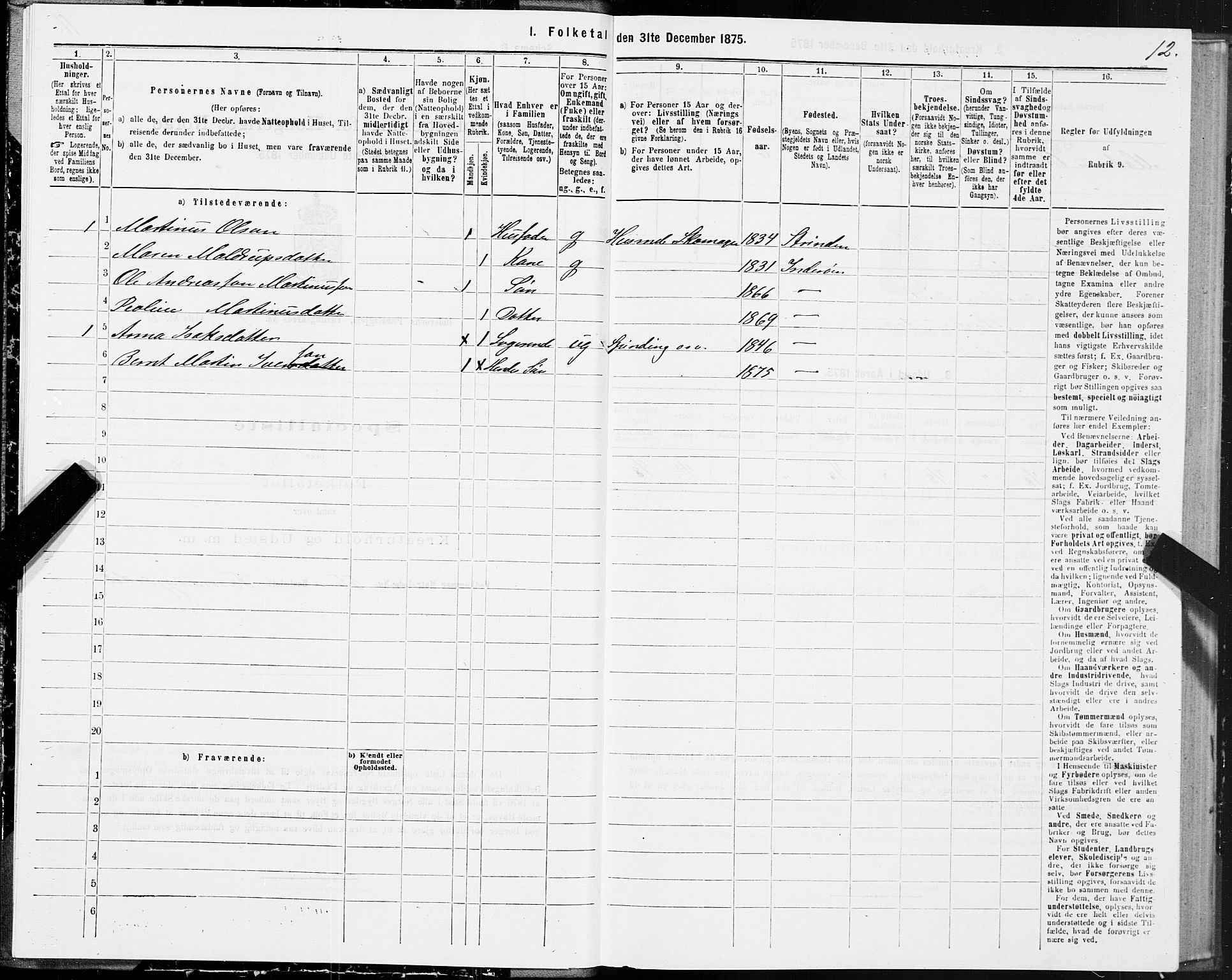 SAT, Folketelling 1875 for 1729P Inderøy prestegjeld, 1875, s. 1012