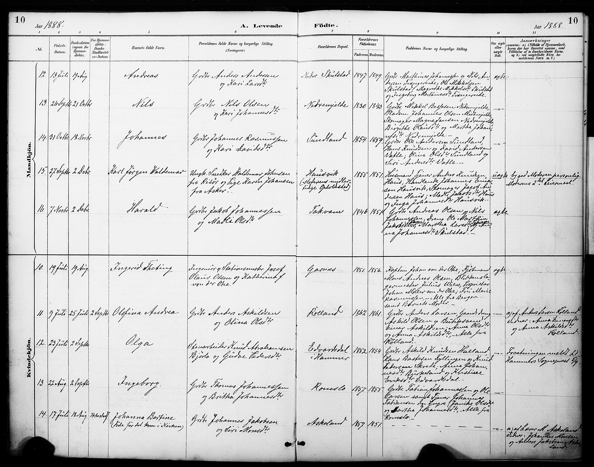 Haus sokneprestembete, AV/SAB-A-75601/H/Haa: Ministerialbok nr. B 1, 1887-1898, s. 10