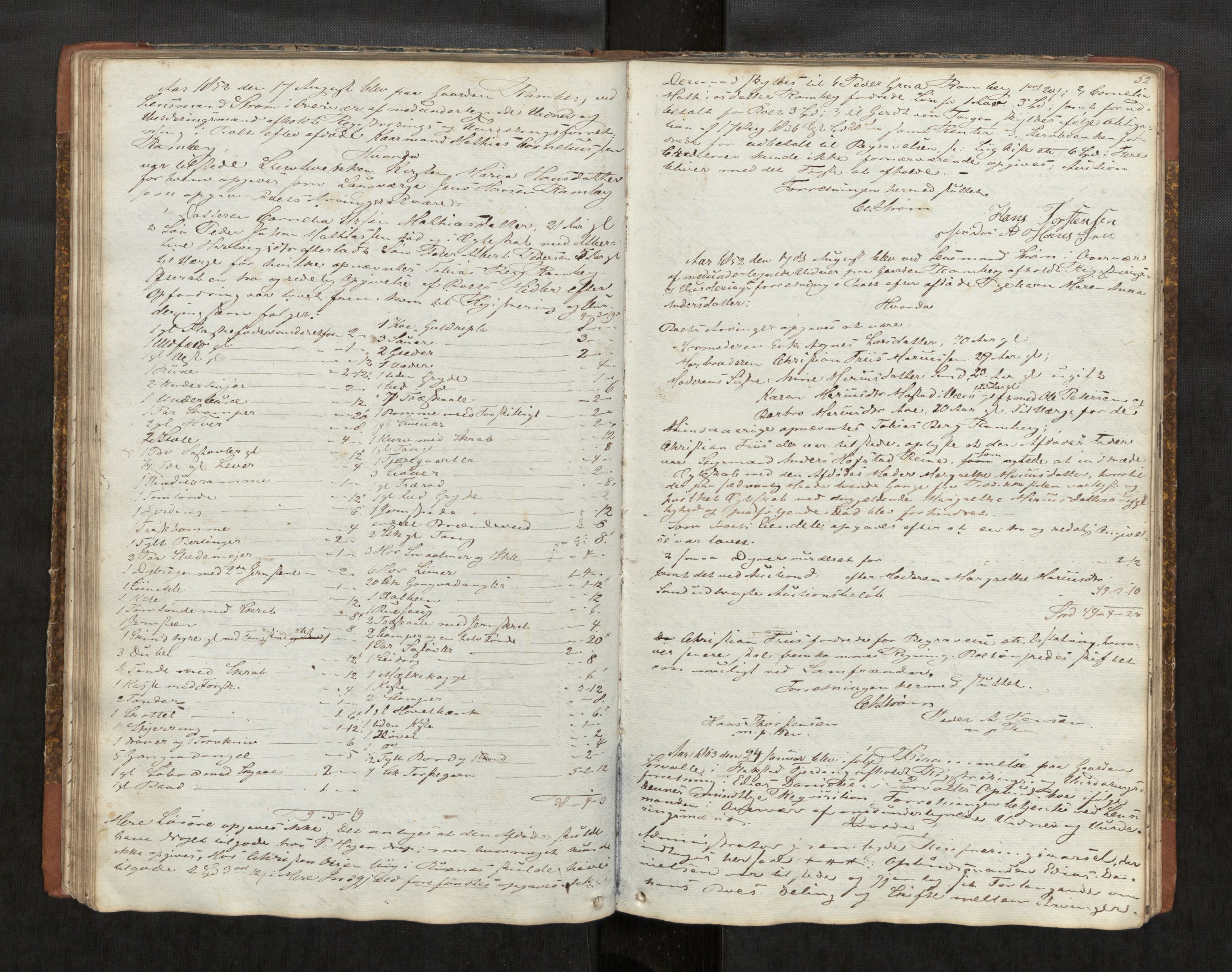 Vesterålen sorenskriveri, AV/SAT-A-4180/1/3/3C/L0001: Skifteregistreringsprotokoll, 1846-1859, s. 52