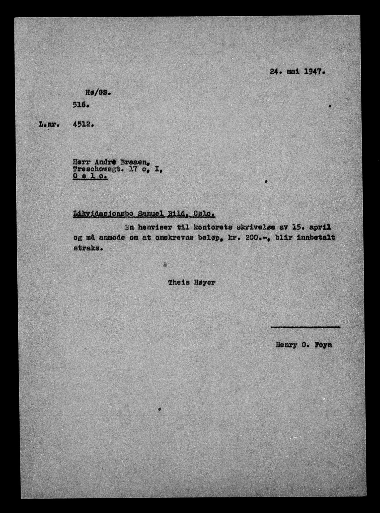 Justisdepartementet, Tilbakeføringskontoret for inndratte formuer, AV/RA-S-1564/H/Hc/Hcc/L0924: --, 1945-1947, s. 393