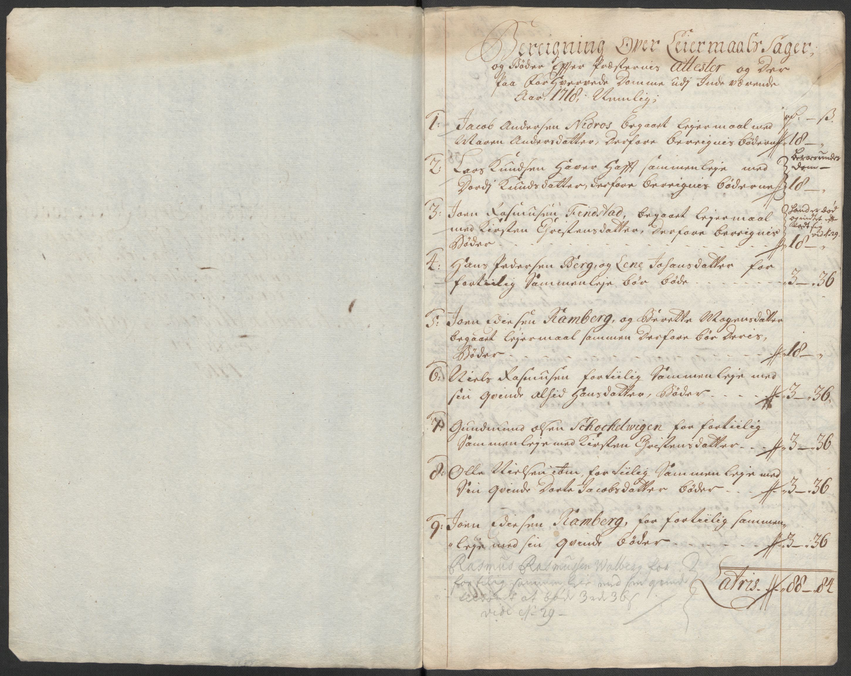 Rentekammeret inntil 1814, Reviderte regnskaper, Fogderegnskap, RA/EA-4092/R67/L4684: Fogderegnskap Vesterålen, Andenes og Lofoten, 1718, s. 253