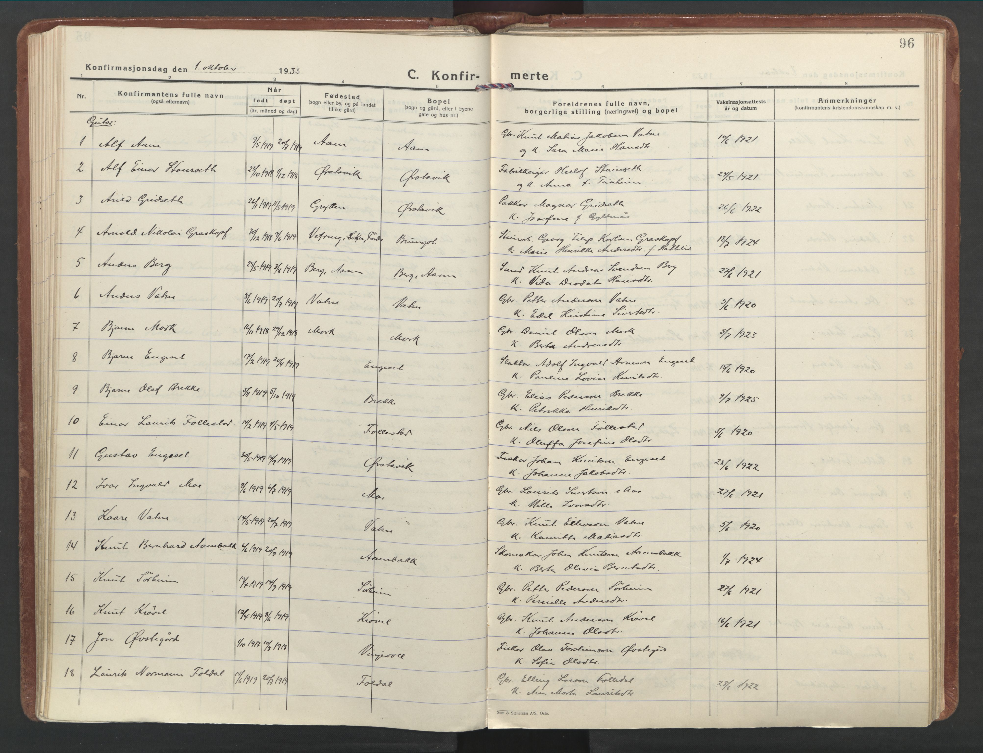 Ministerialprotokoller, klokkerbøker og fødselsregistre - Møre og Romsdal, AV/SAT-A-1454/513/L0181: Ministerialbok nr. 513A08, 1930-1943, s. 96