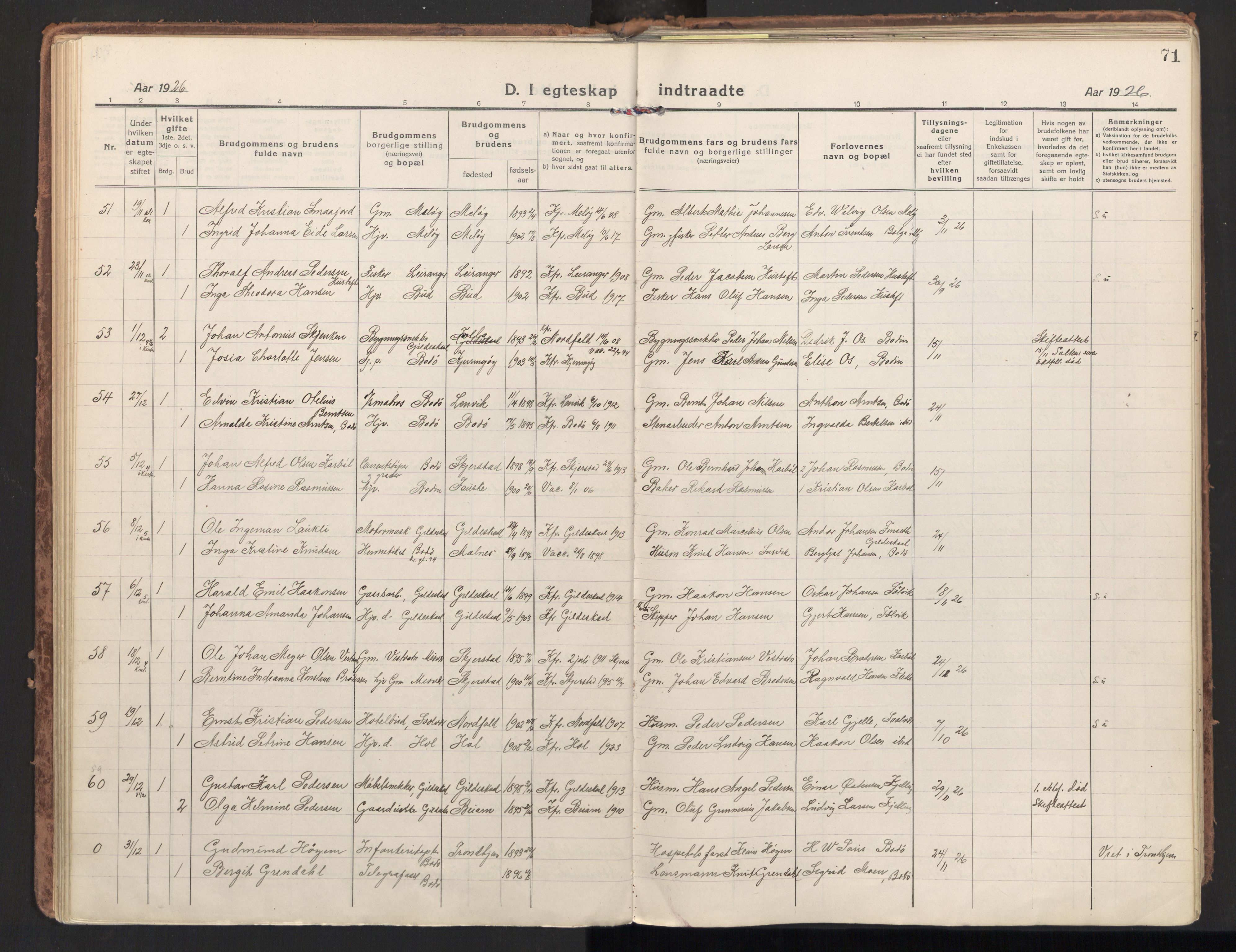 Ministerialprotokoller, klokkerbøker og fødselsregistre - Nordland, AV/SAT-A-1459/801/L0018: Ministerialbok nr. 801A18, 1916-1930, s. 71