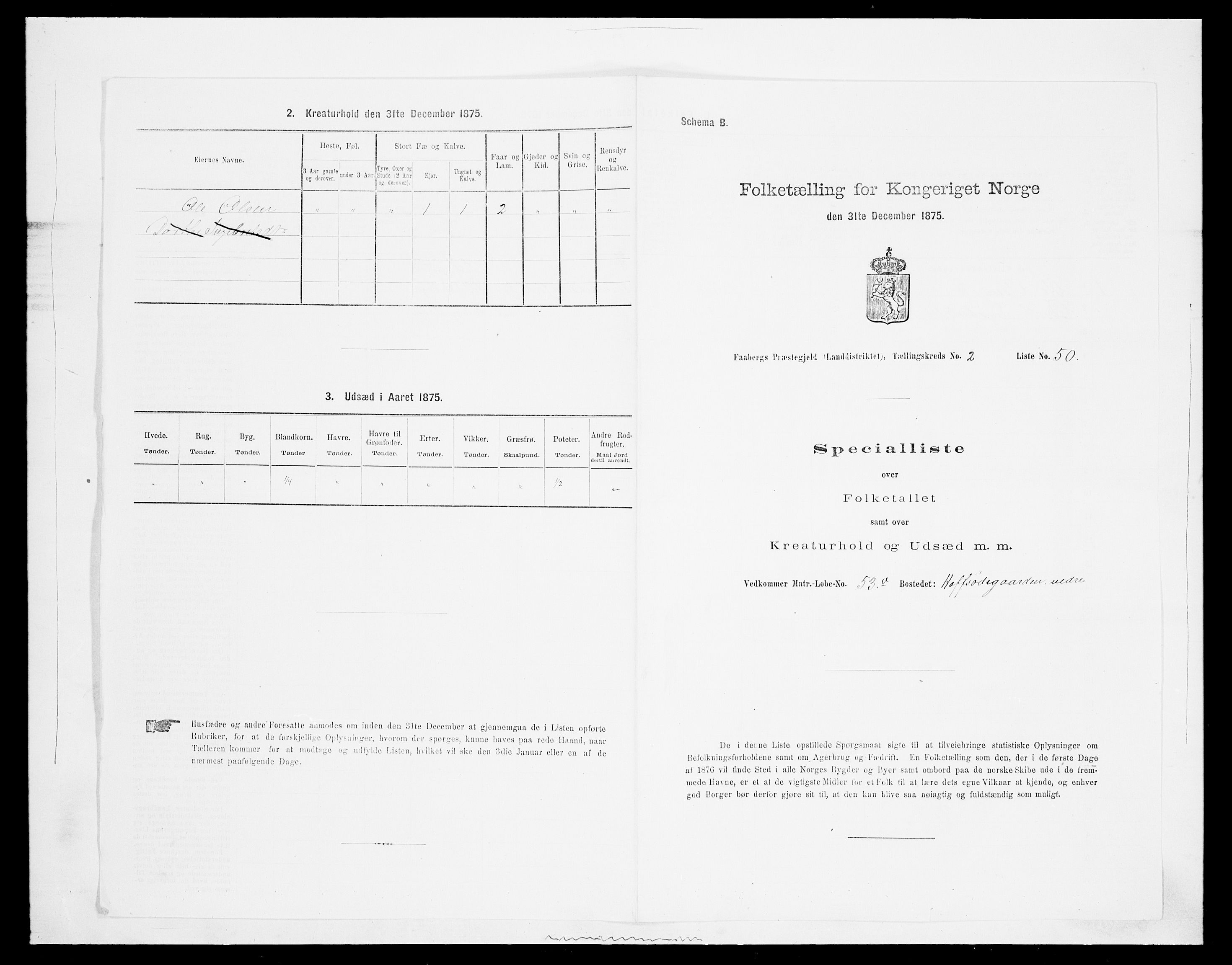 SAH, Folketelling 1875 for 0524L Fåberg prestegjeld, Fåberg sokn og Lillehammer landsokn, 1875, s. 376