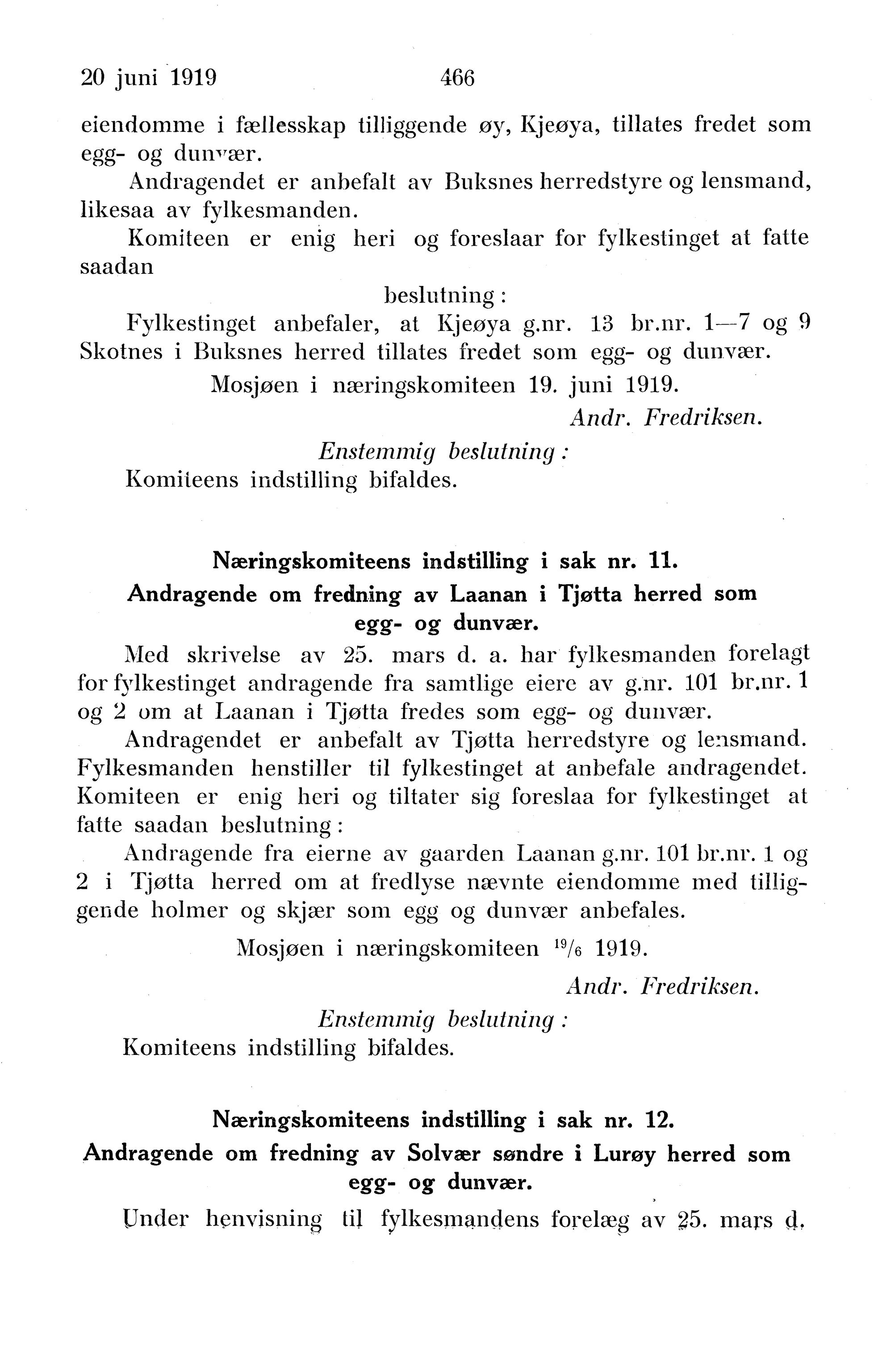 Nordland Fylkeskommune. Fylkestinget, AIN/NFK-17/176/A/Ac/L0042: Fylkestingsforhandlinger 1919, 1919