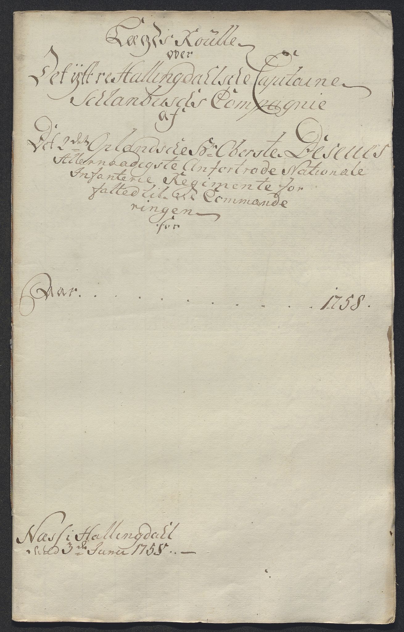 Kommanderende general (KG I) med Det norske krigsdirektorium, AV/RA-EA-5419/E/Ec/L0021: Ruller over nedkommanderte mannskap, 1758-1762, s. 409