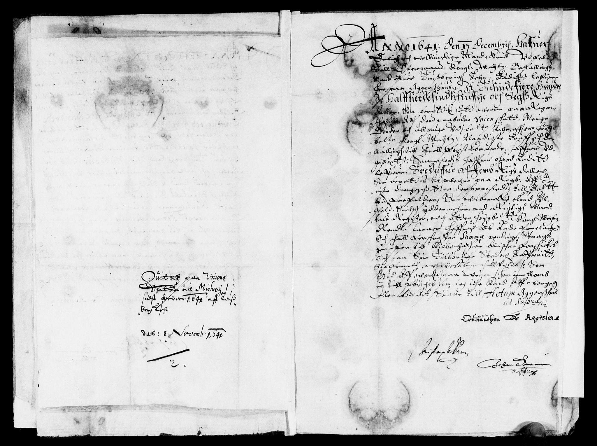 Rentekammeret inntil 1814, Reviderte regnskaper, Lensregnskaper, AV/RA-EA-5023/R/Rb/Rbo/L0022: Tønsberg len, 1641-1642