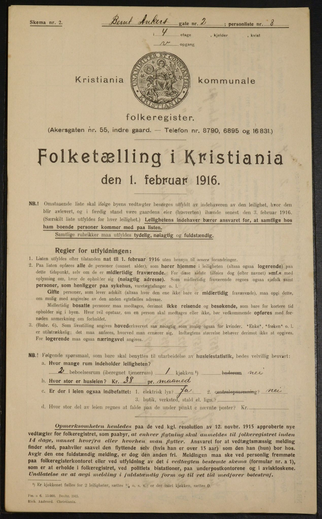 OBA, Kommunal folketelling 1.2.1916 for Kristiania, 1916, s. 4629