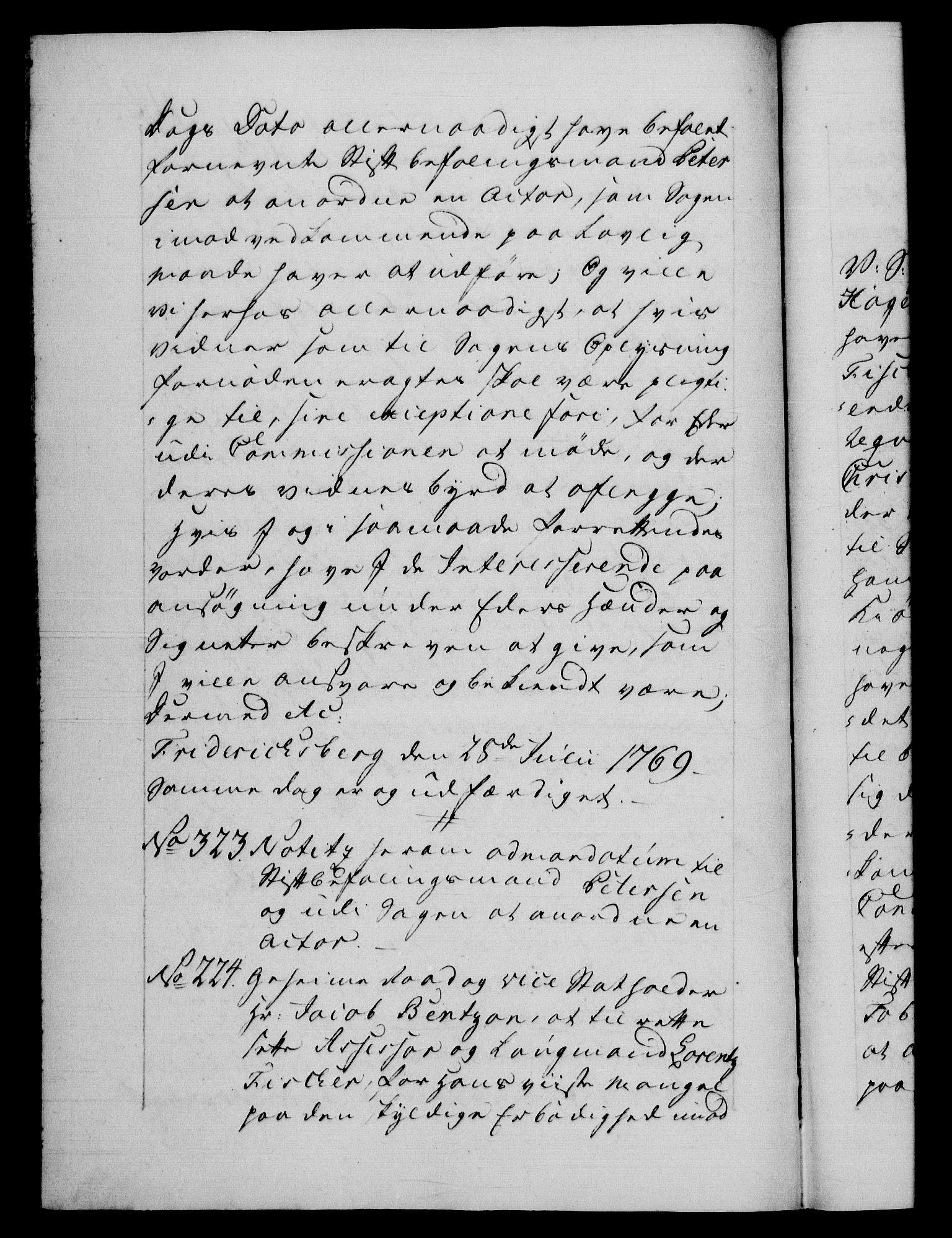 Danske Kanselli 1572-1799, AV/RA-EA-3023/F/Fc/Fca/Fcab/L0039: Norske tegnelser, 1769-1771, s. 114b