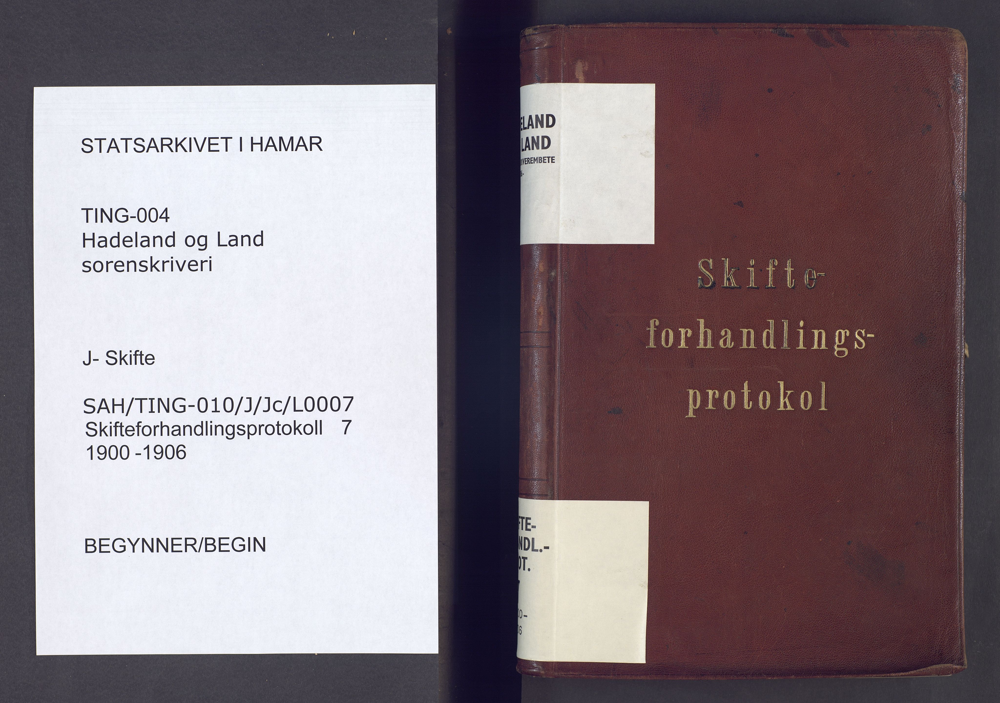 Hadeland og Land tingrett, SAH/TING-010/J/Jc/L0007: Skifteforhandlingsprotokoll, 1900-1906