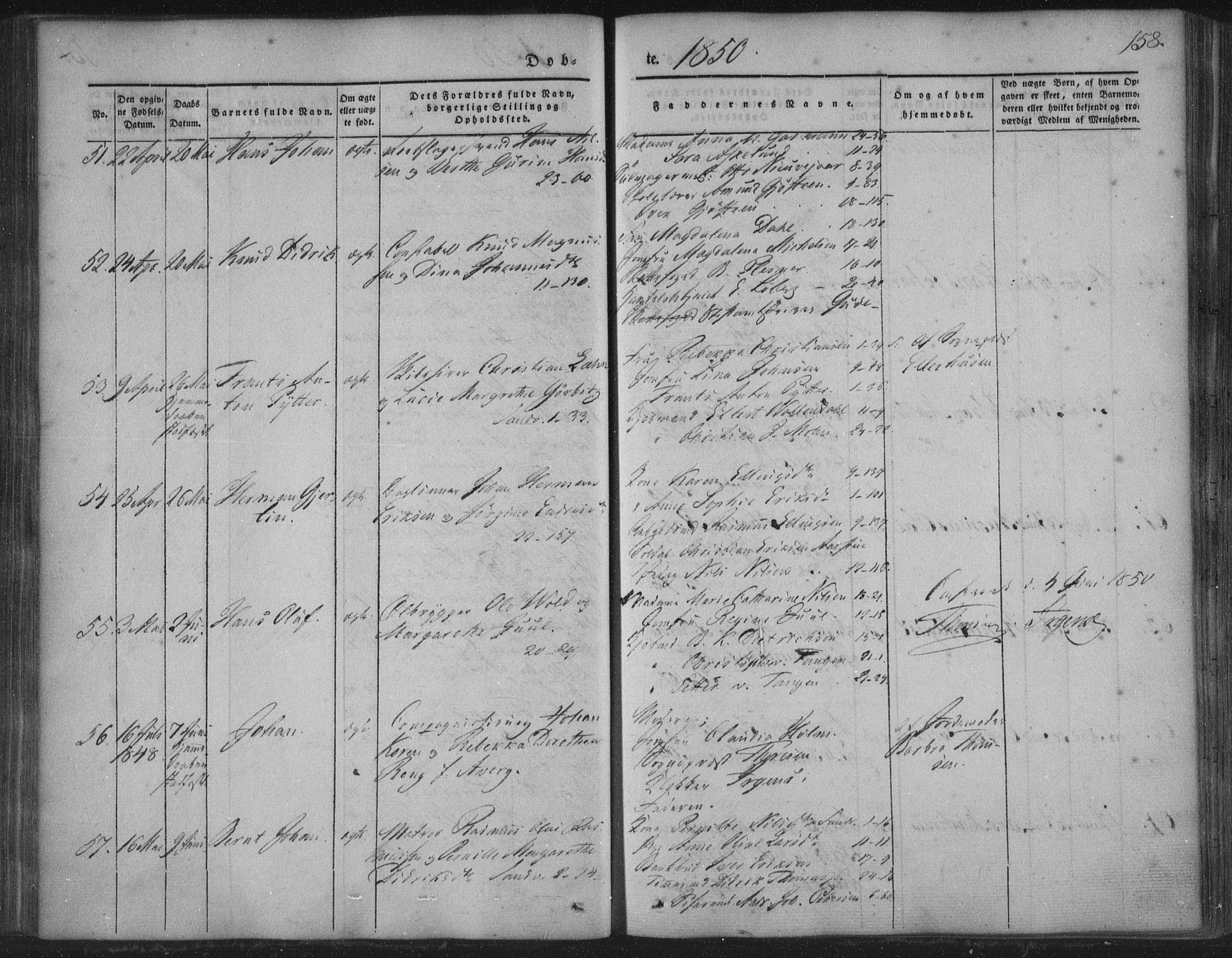 Korskirken sokneprestembete, SAB/A-76101/H/Haa/L0016: Ministerialbok nr. B 2, 1841-1851, s. 158