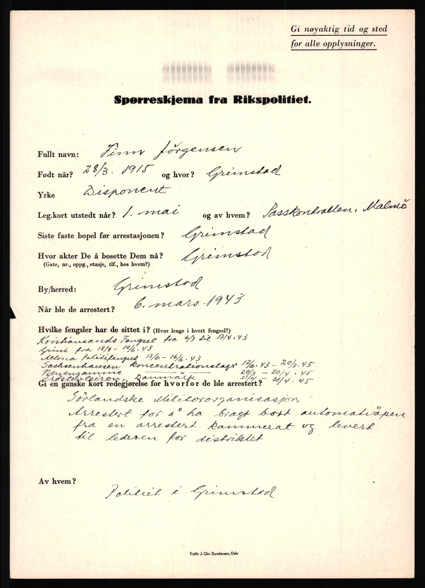 Rikspolitisjefen, AV/RA-S-1560/L/L0008: Jaffe, Bernhard - Karset, Helge Hafsahl, 1940-1945, s. 1121