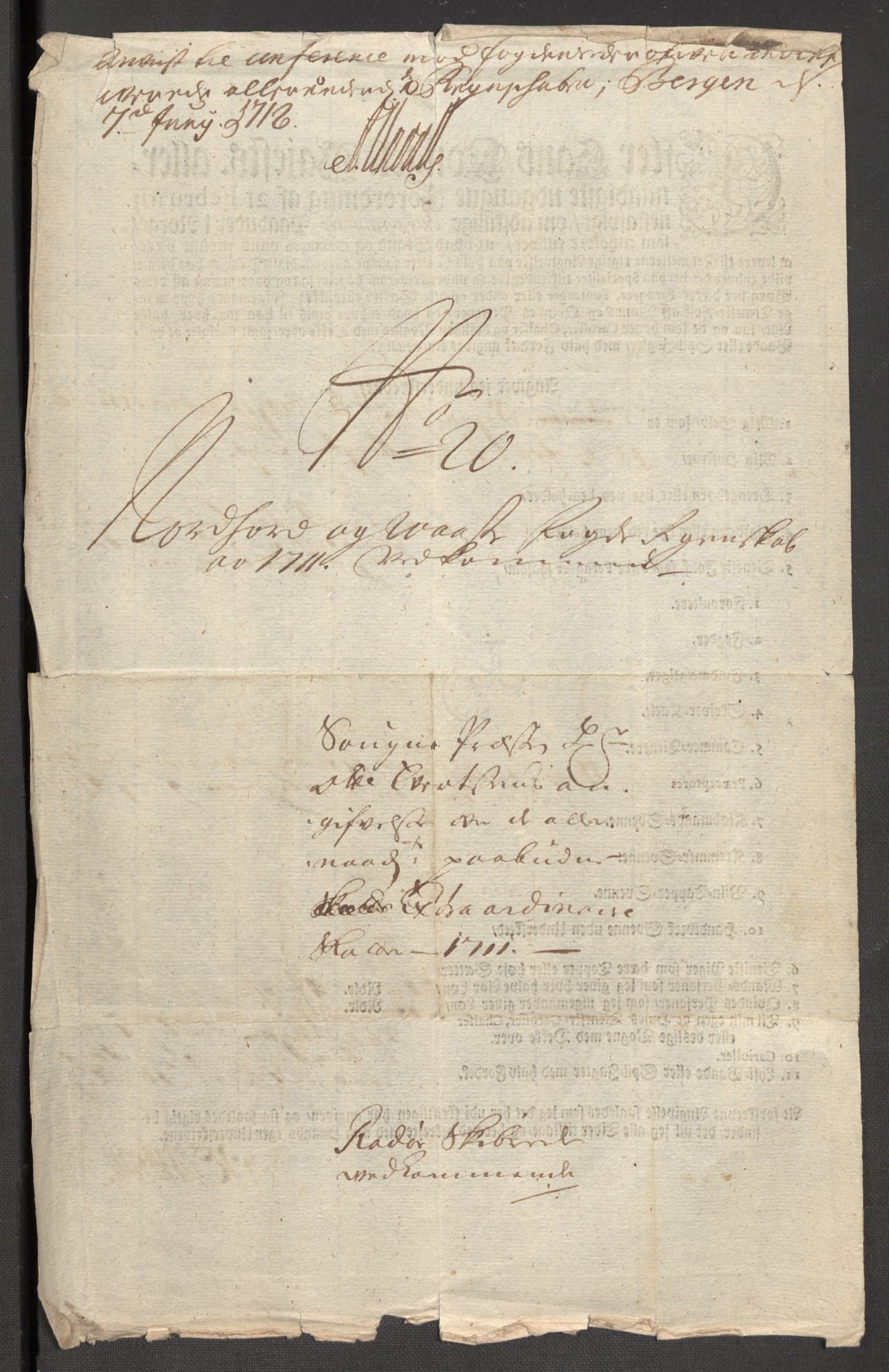 Rentekammeret inntil 1814, Reviderte regnskaper, Fogderegnskap, RA/EA-4092/R51/L3193: Fogderegnskap Nordhordland og Voss, 1711, s. 418