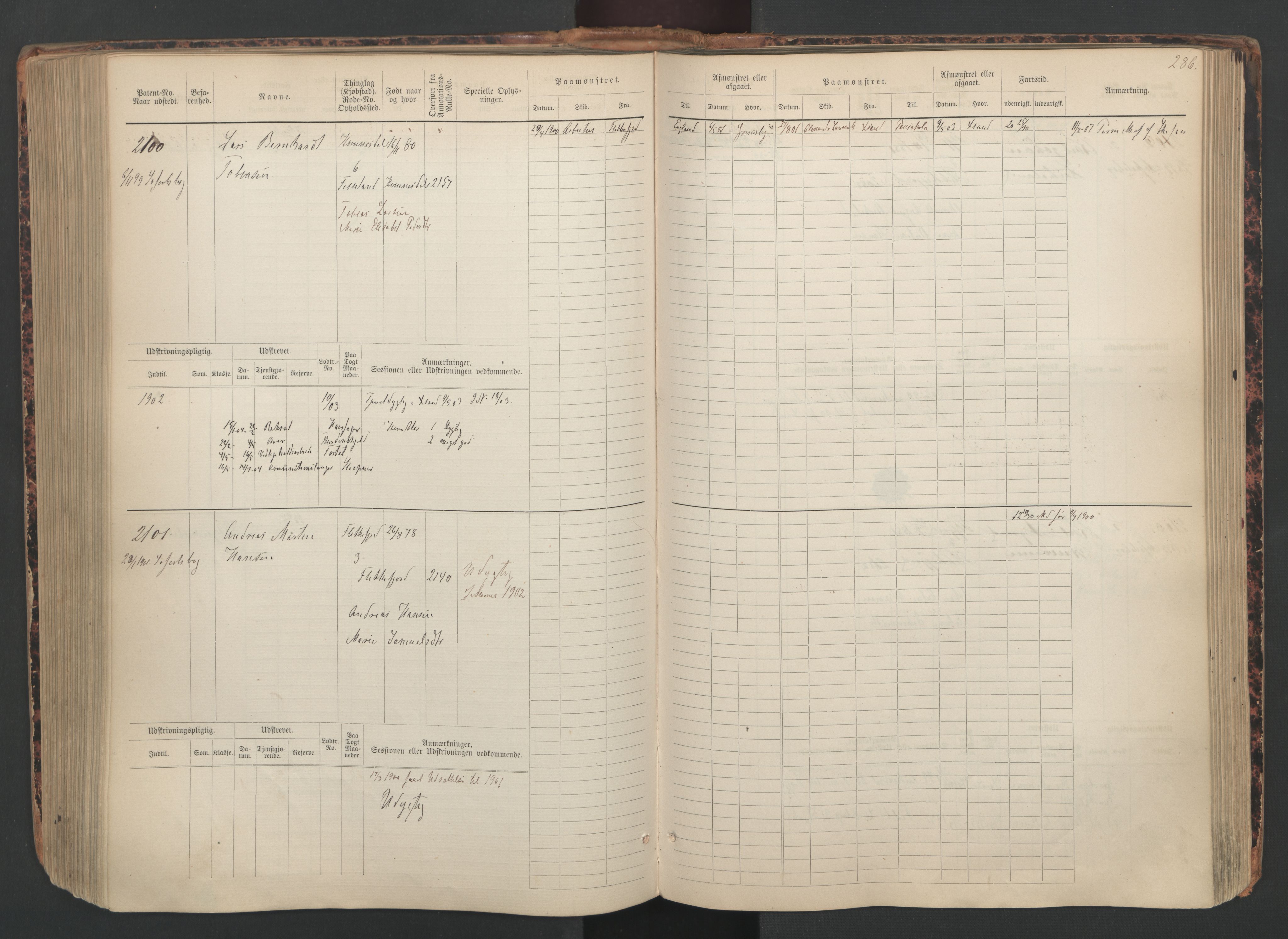 Flekkefjord mønstringskrets, AV/SAK-2031-0018/F/Fb/L0010: Hovedrulle nr 1534-2329, Æ-7, 1884-1948, s. 288