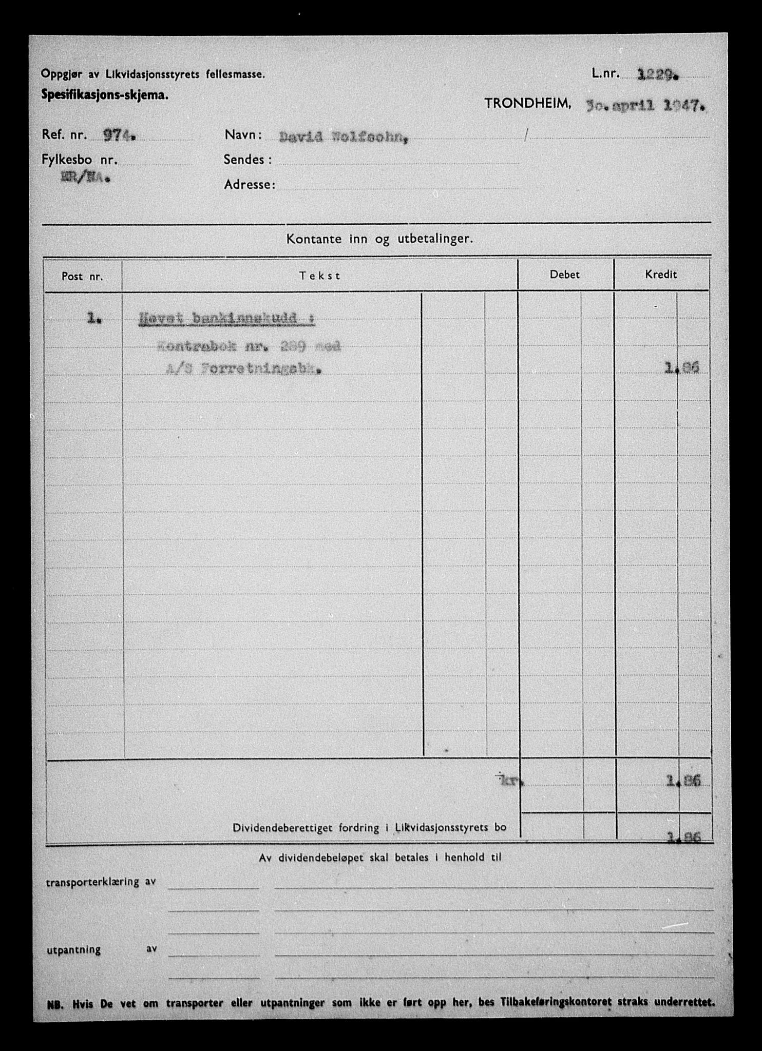 Justisdepartementet, Tilbakeføringskontoret for inndratte formuer, RA/S-1564/H/Hc/Hca/L0909: --, 1945-1947, s. 564