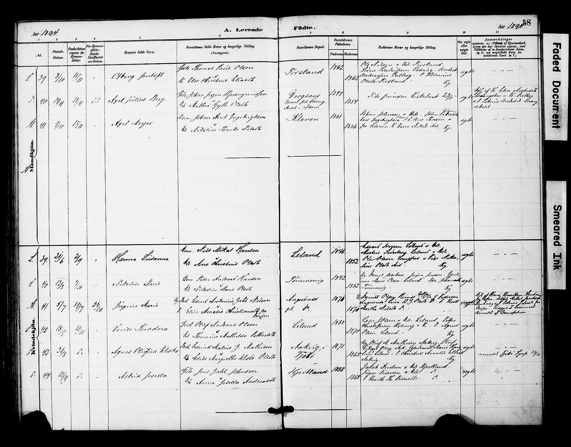 Ministerialprotokoller, klokkerbøker og fødselsregistre - Nordland, AV/SAT-A-1459/831/L0471: Ministerialbok nr. 831A02, 1886-1901, s. 58