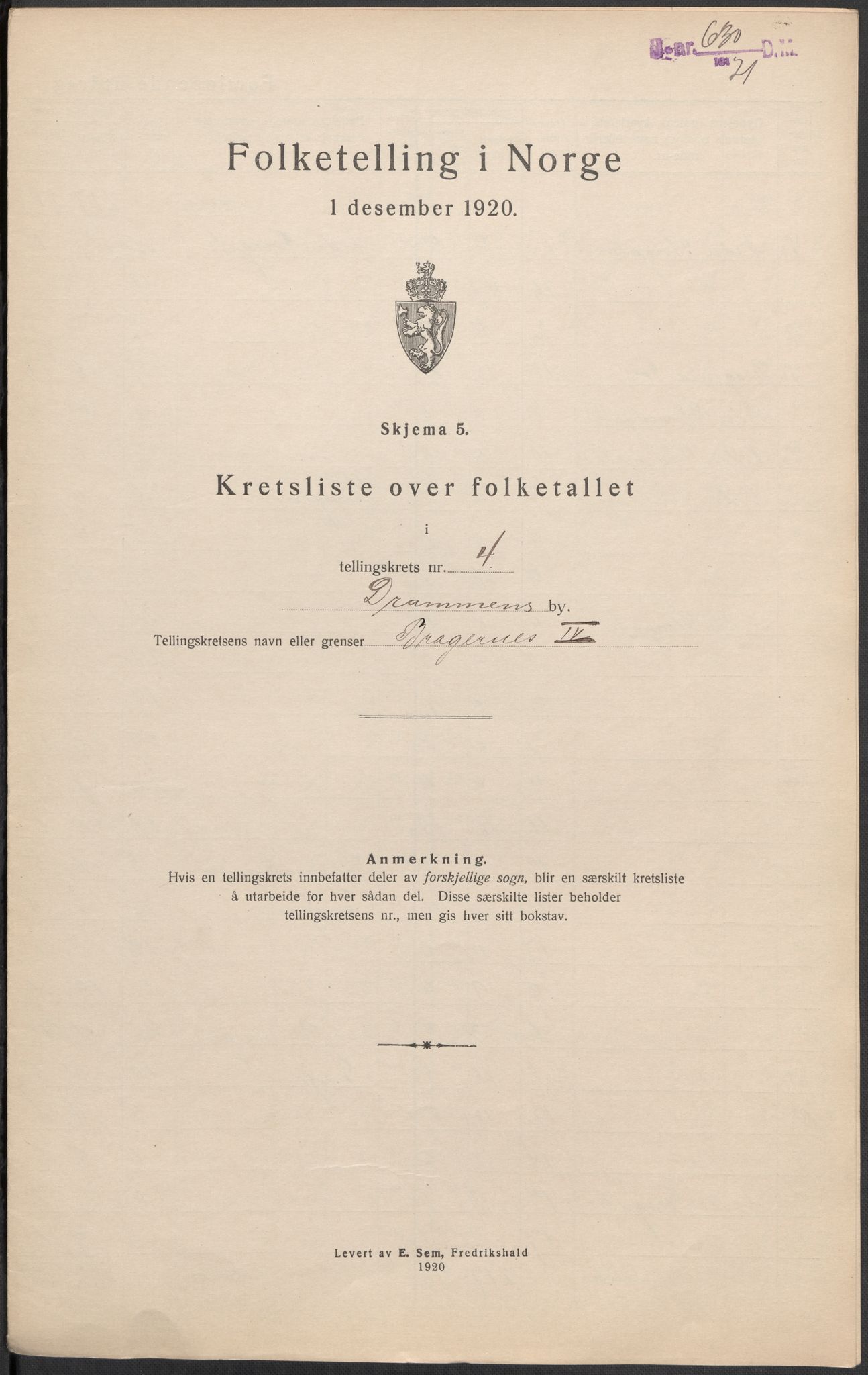 SAKO, Folketelling 1920 for 0602 Drammen kjøpstad, 1920, s. 28