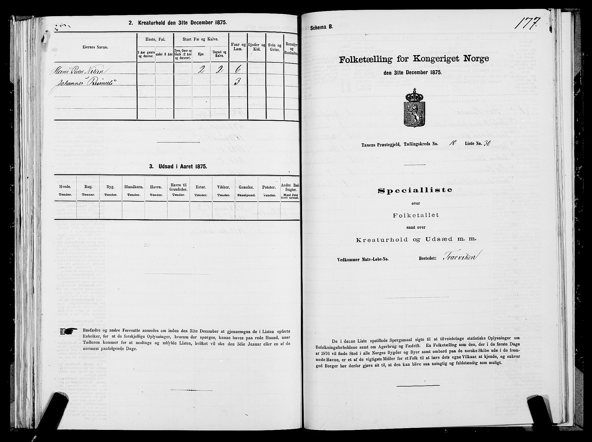 SATØ, Folketelling 1875 for 2025P Tana prestegjeld, 1875, s. 3177