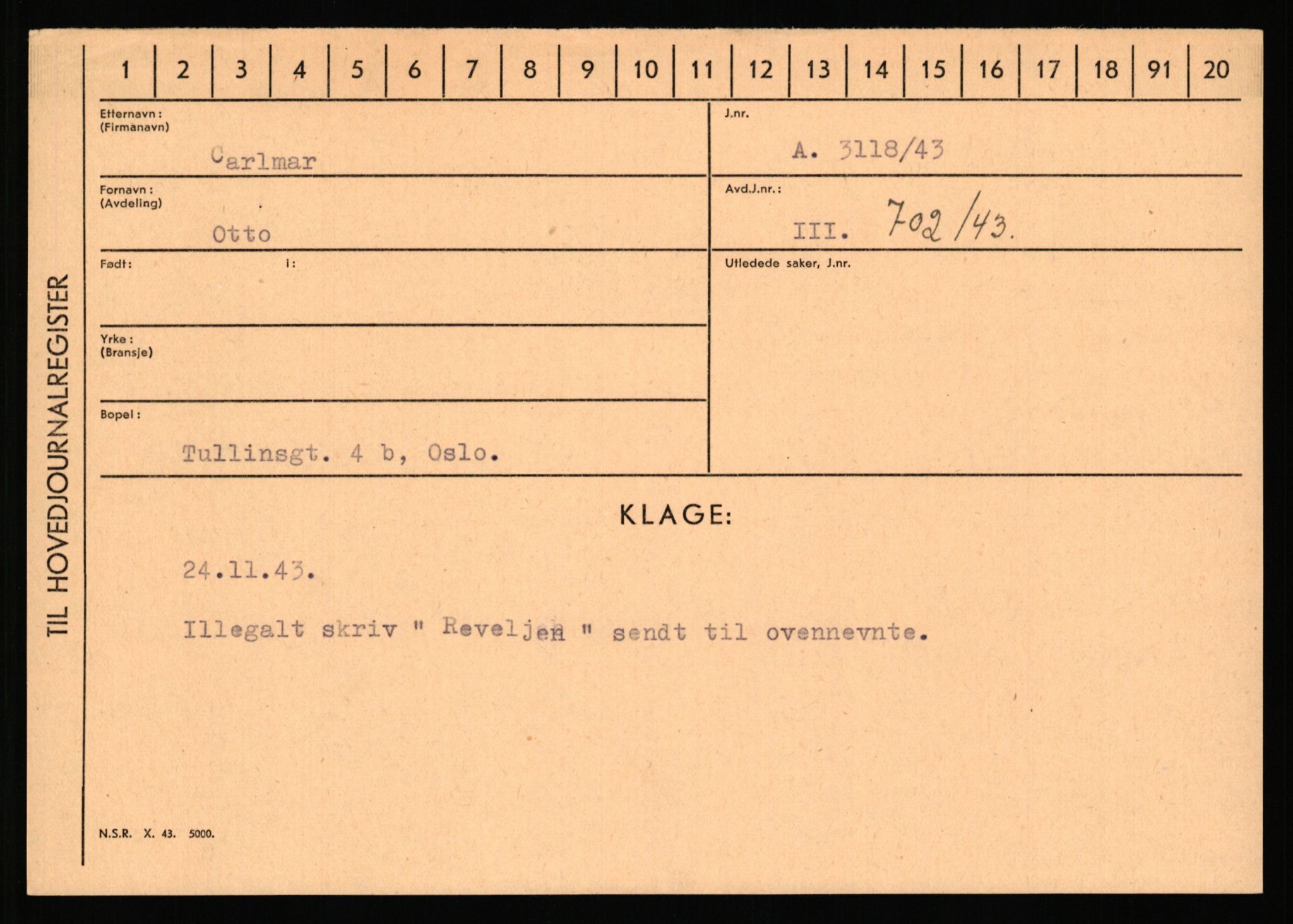 Statspolitiet - Hovedkontoret / Osloavdelingen, AV/RA-S-1329/C/Ca/L0003: Brechan - Eichinger	, 1943-1945, s. 1666