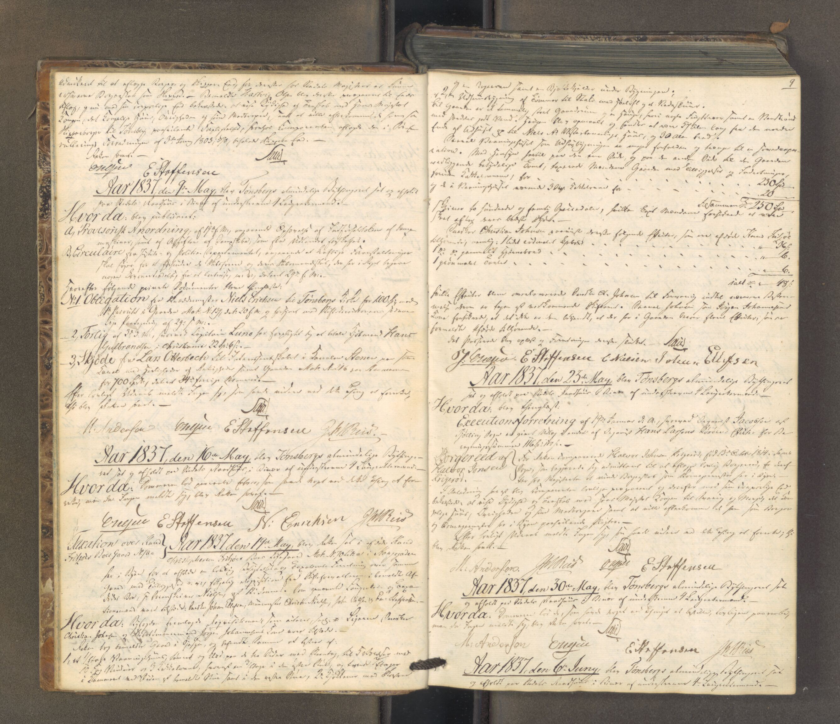 Tønsberg byfogd, AV/SAKO-A-224/F/Fa/L0025: Tingbok, 1836-1851, s. 8b-9a