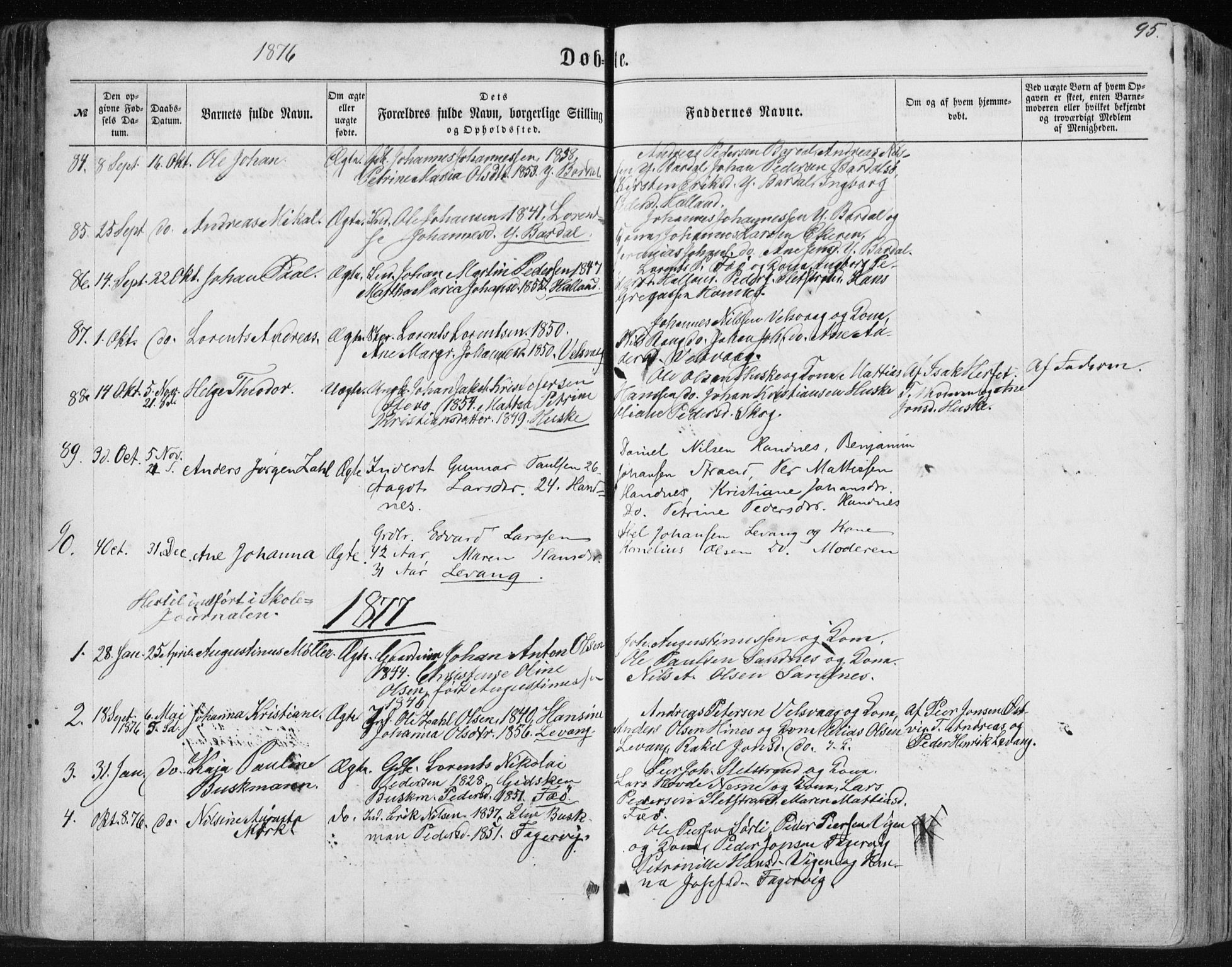 Ministerialprotokoller, klokkerbøker og fødselsregistre - Nordland, AV/SAT-A-1459/838/L0556: Klokkerbok nr. 838C03, 1861-1893, s. 95