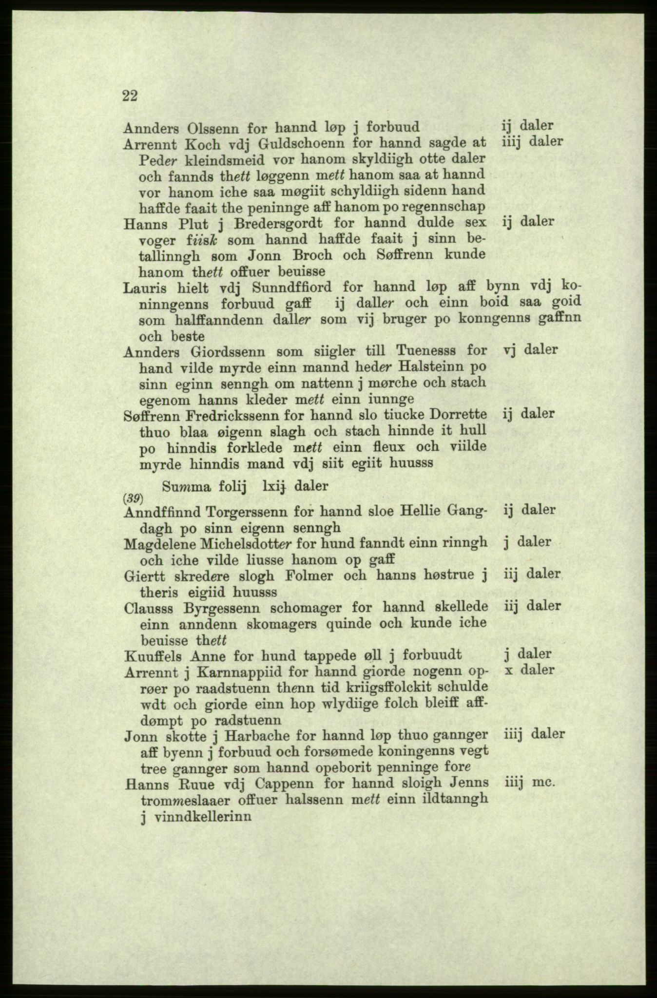 Publikasjoner utgitt av Arkivverket, PUBL/PUBL-001/C/0004: Bind 4: Rekneskap for Bergenhus len 1566-1567: A. Inntekt, 1566-1567, s. 22