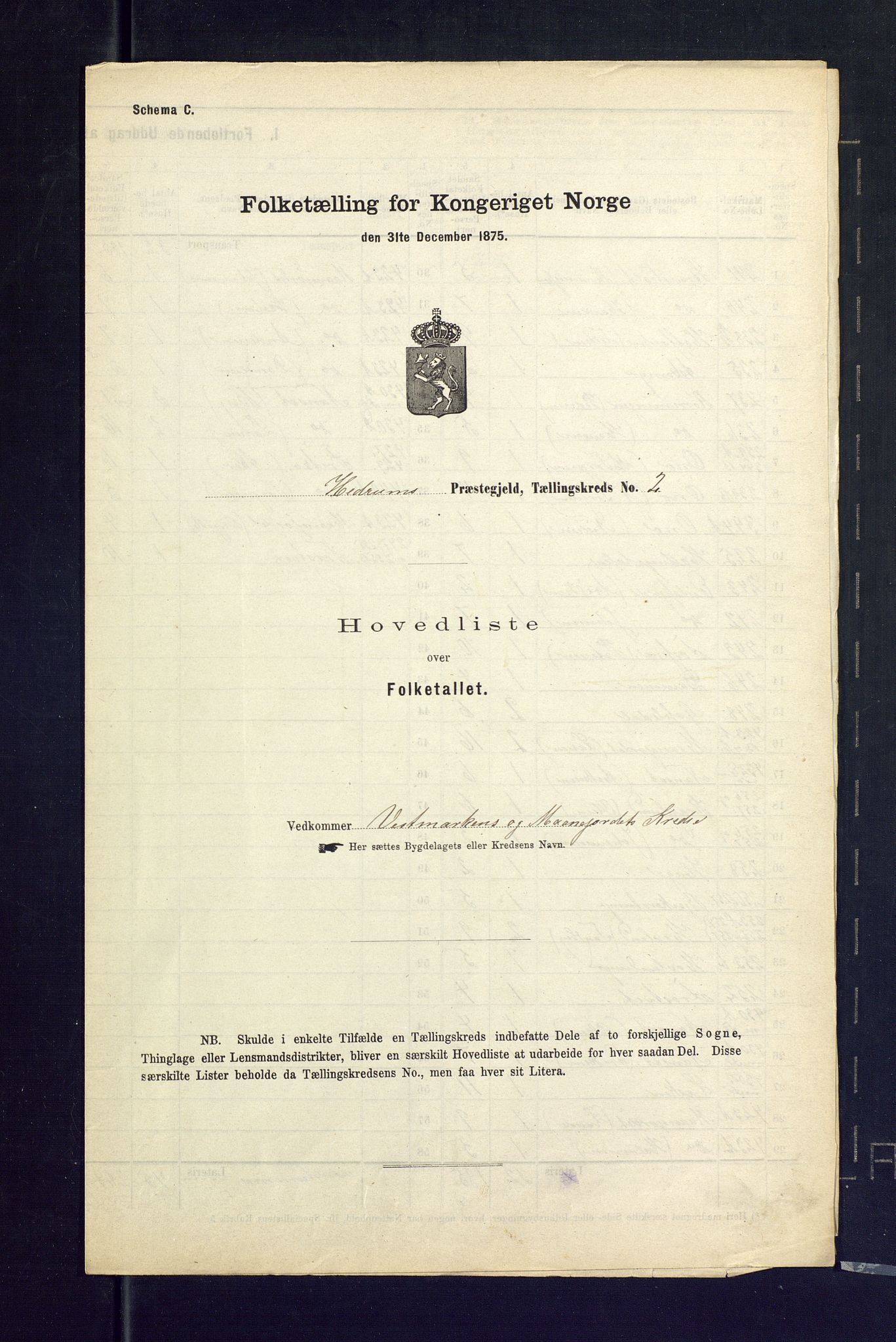 SAKO, Folketelling 1875 for 0727P Hedrum prestegjeld, 1875, s. 6