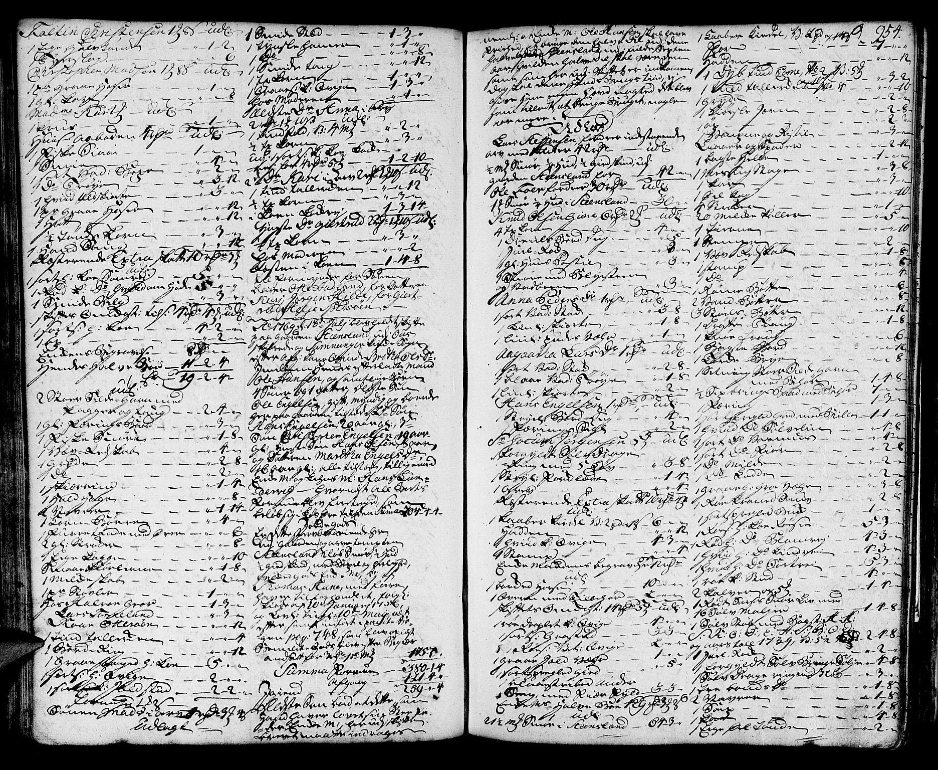 Sunnhordland sorenskrivar, SAB/A-2401/1/H/Ha/Haa/L0007: Skifteprotokollar. Register på lesesal. Fol. 901- ut, 1768-1773, s. 953b-954a
