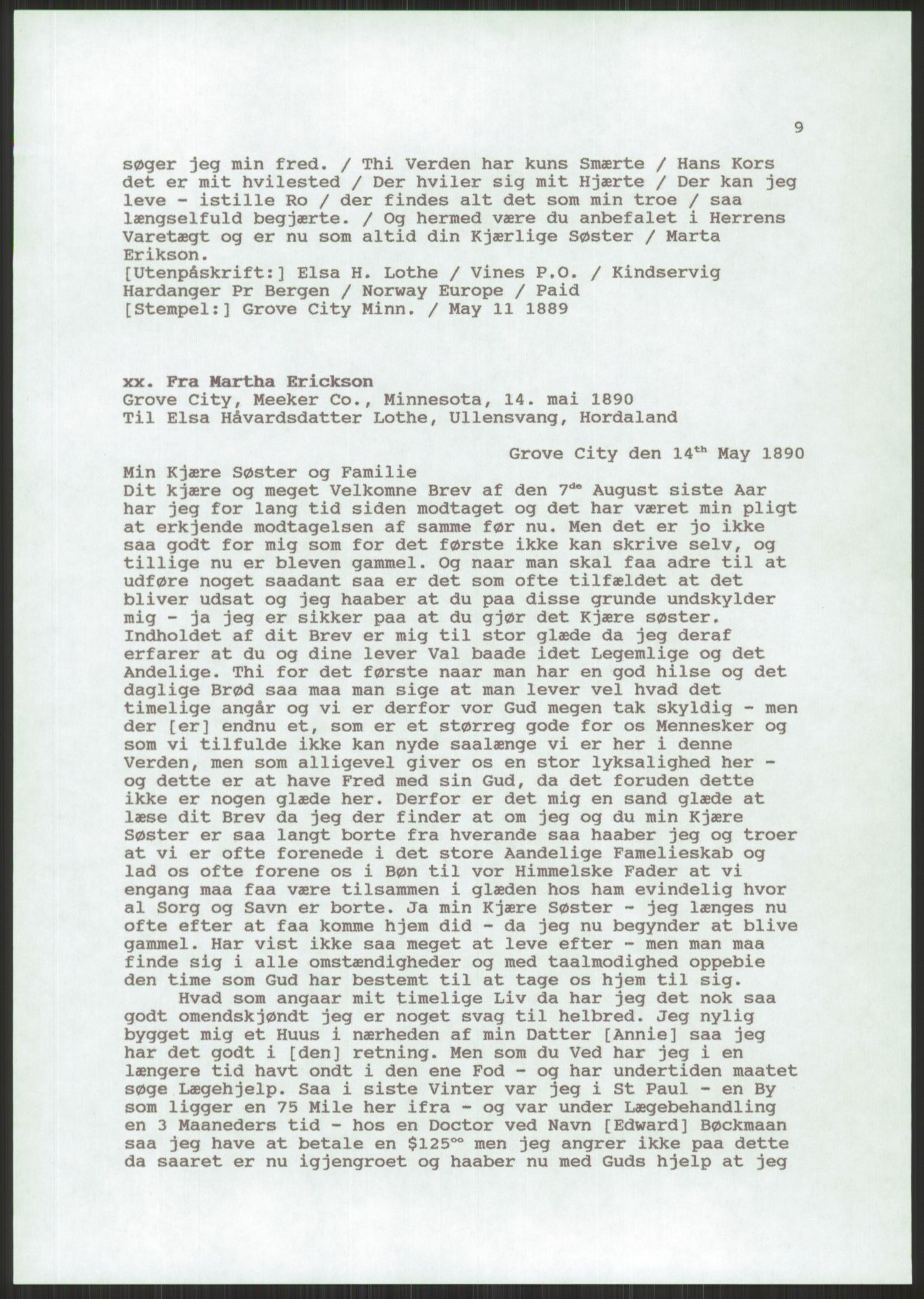 Samlinger til kildeutgivelse, Amerikabrevene, AV/RA-EA-4057/F/L0032: Innlån fra Hordaland: Nesheim - Øverland, 1838-1914, s. 1089
