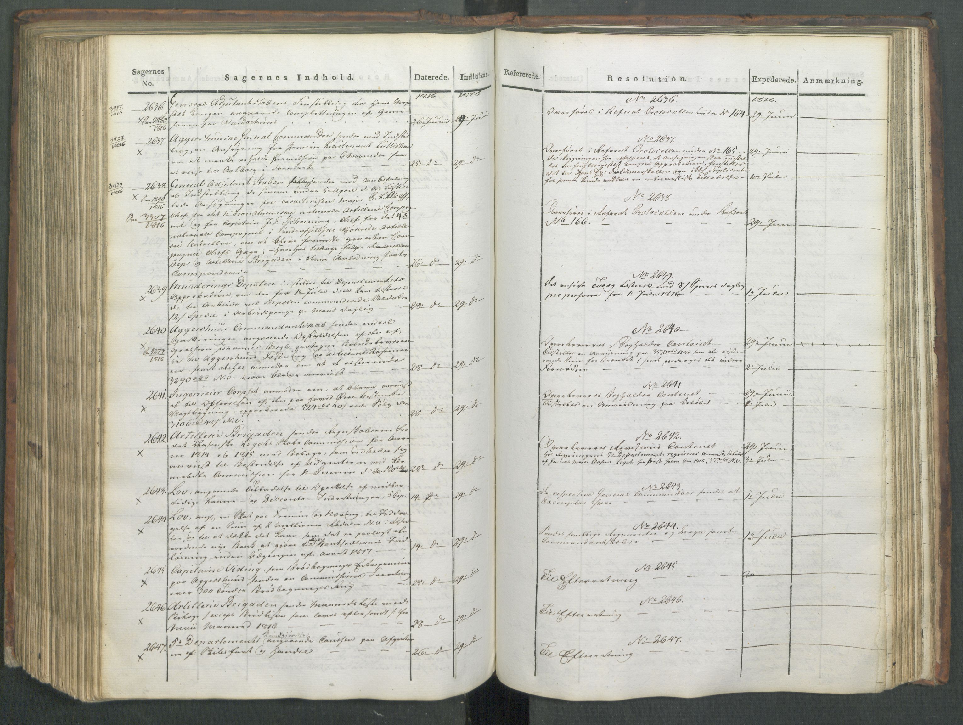 Armédepartementet, AV/RA-RAFA-3493/C/Ca/L0008: 6. Departements Journal, 1816