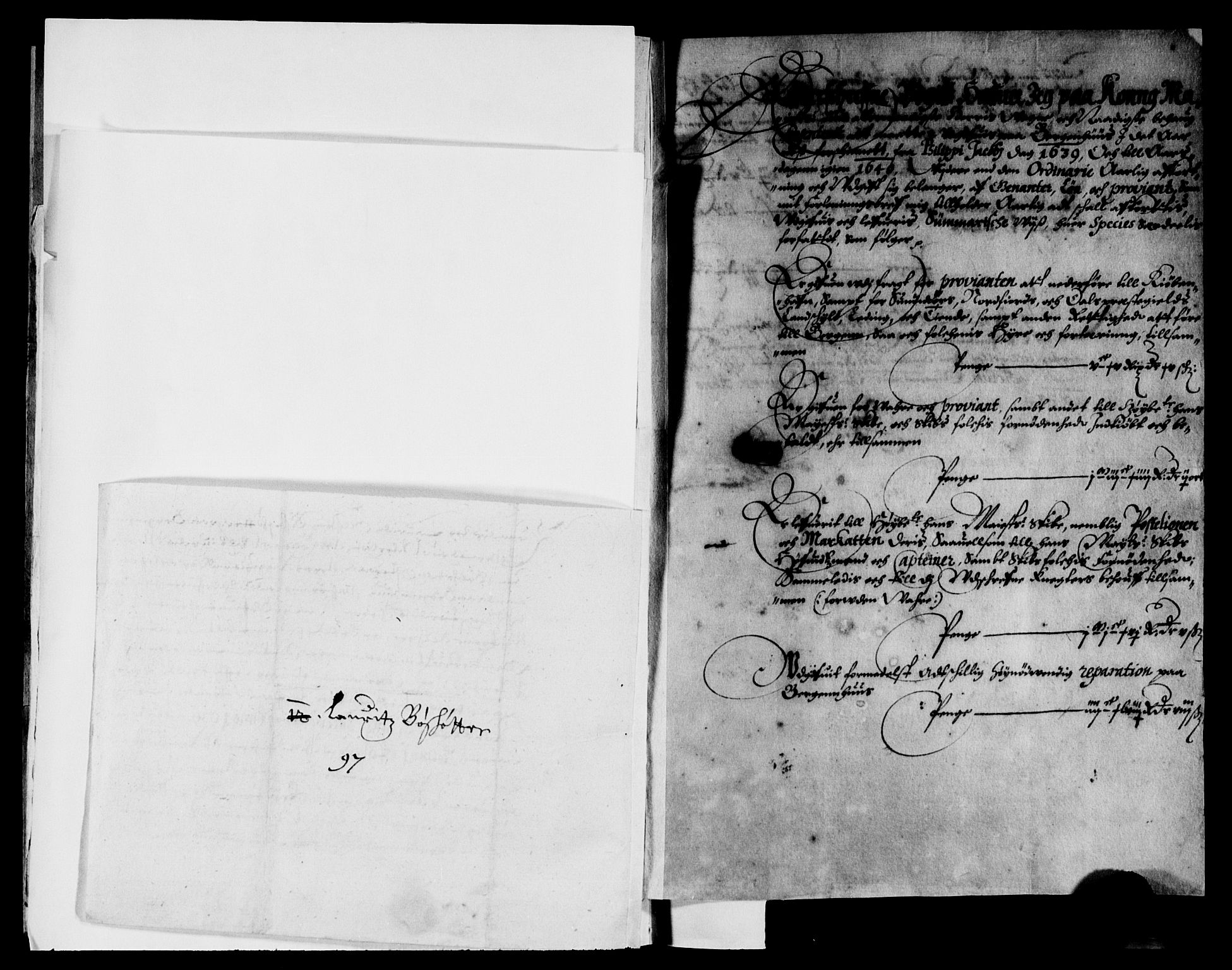 Rentekammeret inntil 1814, Reviderte regnskaper, Lensregnskaper, AV/RA-EA-5023/R/Rb/Rbt/L0085: Bergenhus len, 1639-1640