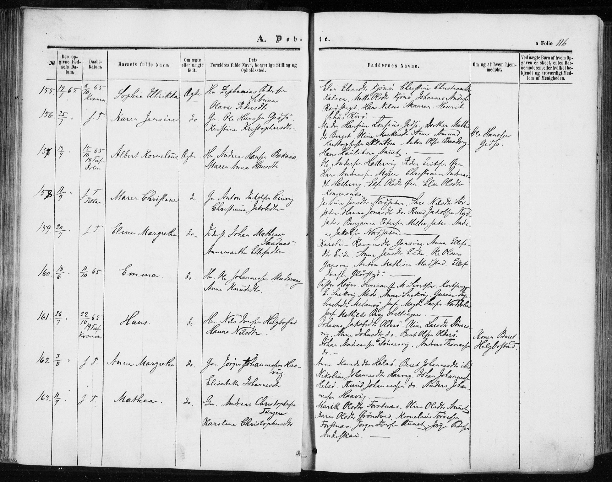 Ministerialprotokoller, klokkerbøker og fødselsregistre - Sør-Trøndelag, SAT/A-1456/634/L0531: Ministerialbok nr. 634A07, 1861-1870, s. 116