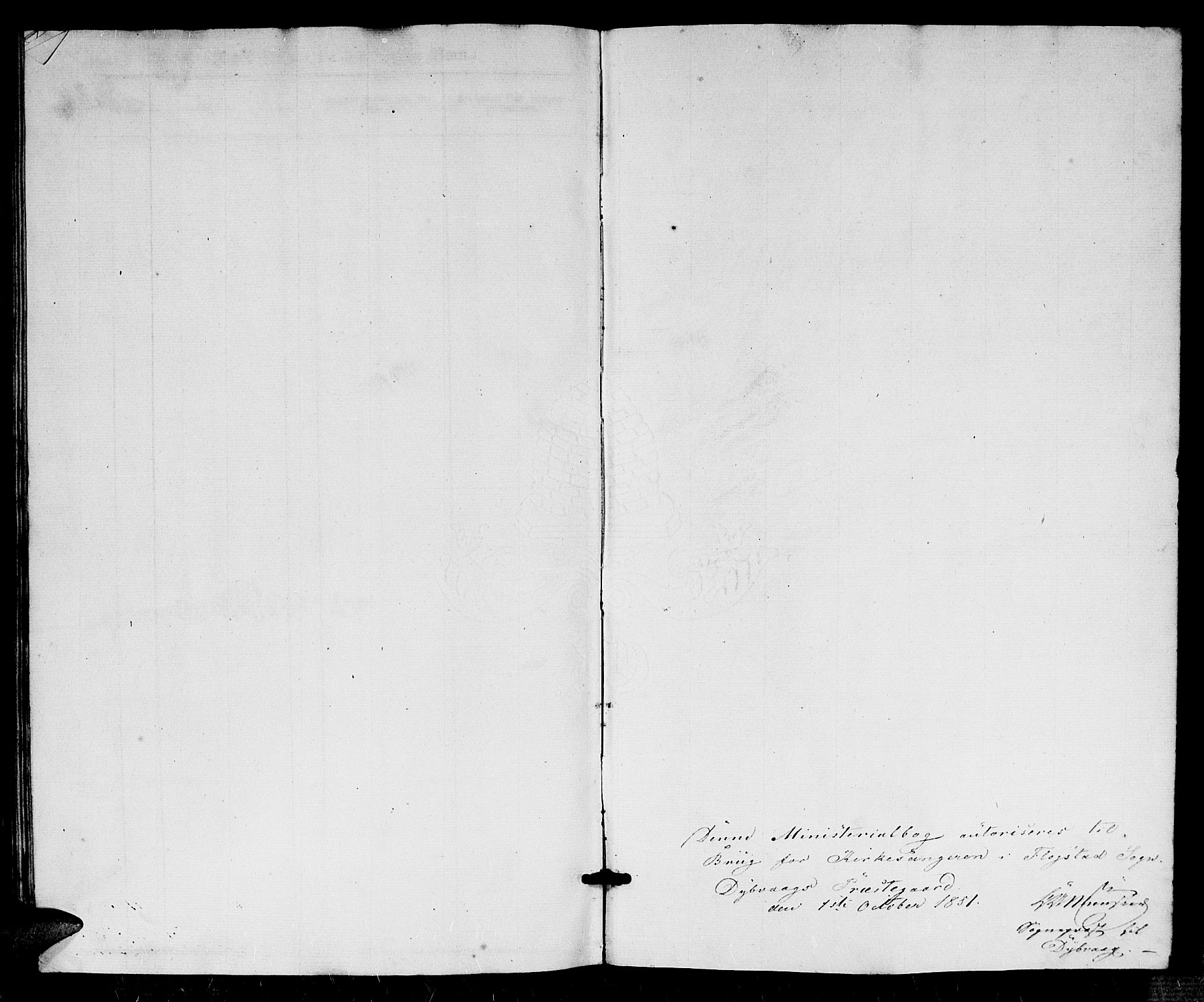Dypvåg sokneprestkontor, SAK/1111-0007/F/Fb/Fbb/L0002: Klokkerbok nr. B 2, 1851-1871