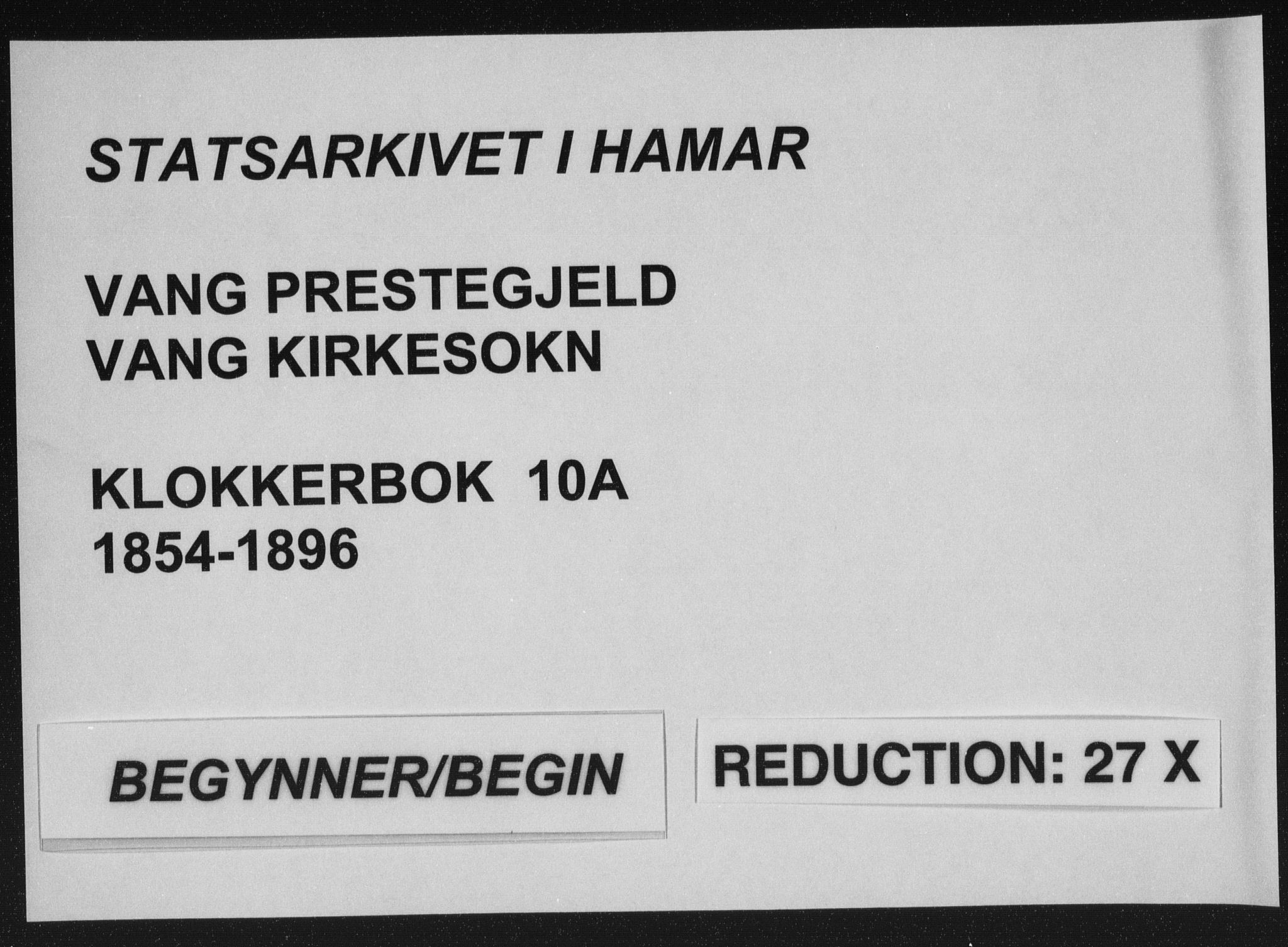 Vang prestekontor, Hedmark, AV/SAH-PREST-008/H/Ha/Hab/L0010A: Klokkerbok nr. 10a, 1854-1896